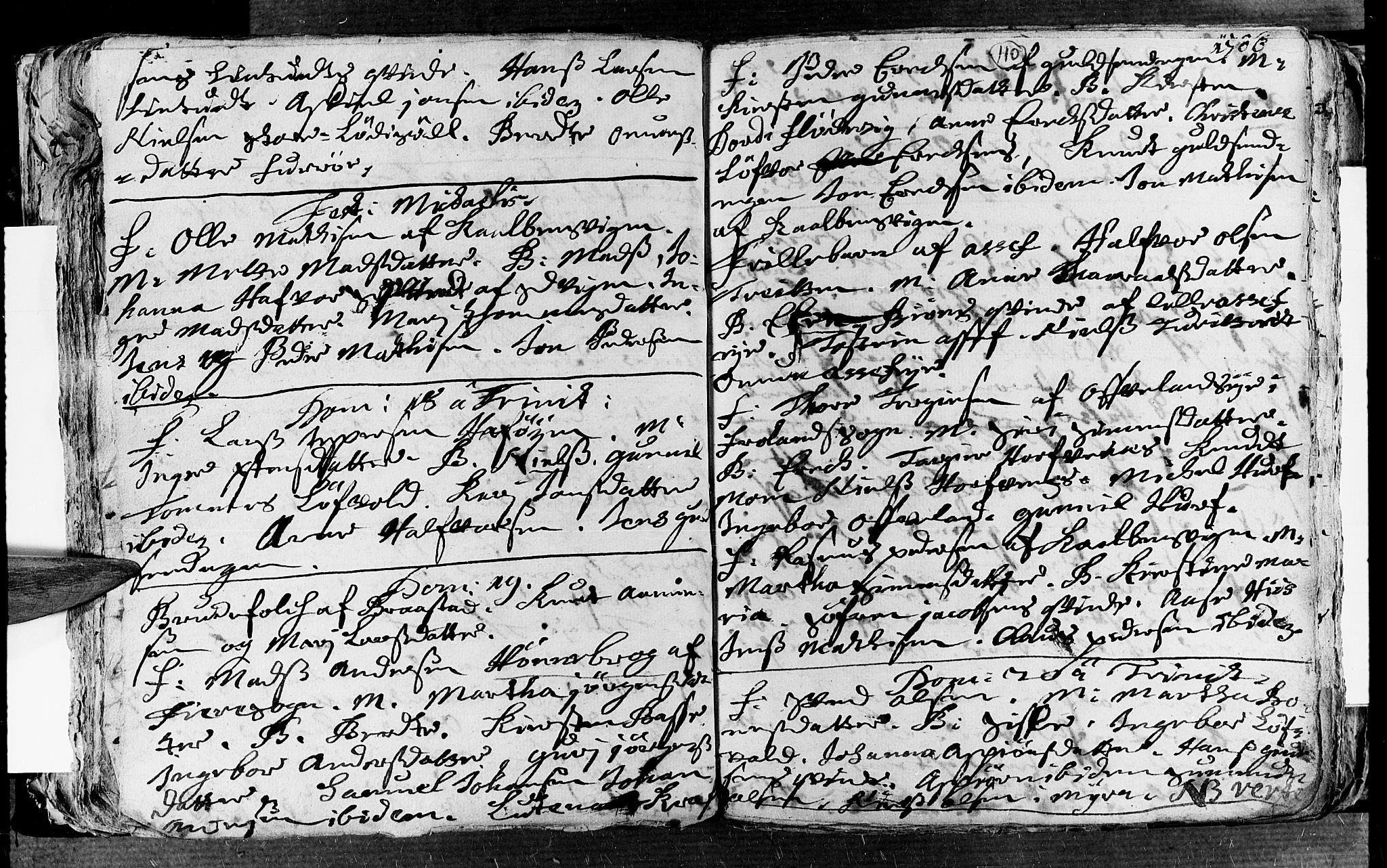 Øyestad sokneprestkontor, SAK/1111-0049/F/Fa/L0002: Parish register (official) no. A 2, 1692-1722, p. 110