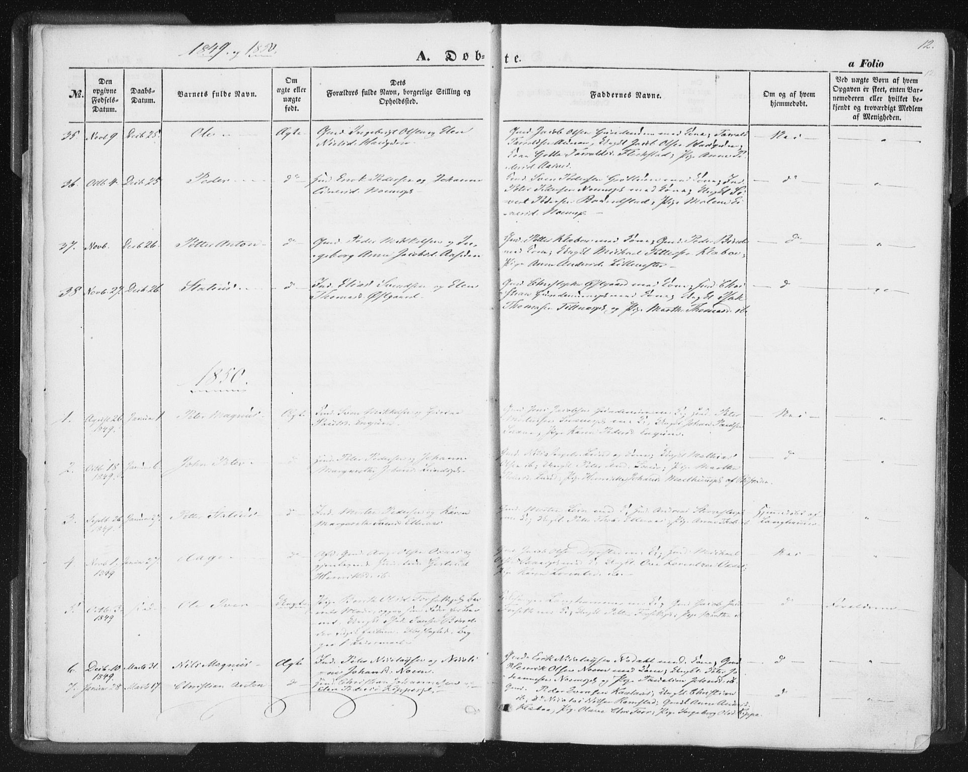Ministerialprotokoller, klokkerbøker og fødselsregistre - Nord-Trøndelag, SAT/A-1458/746/L0446: Parish register (official) no. 746A05, 1846-1859, p. 12