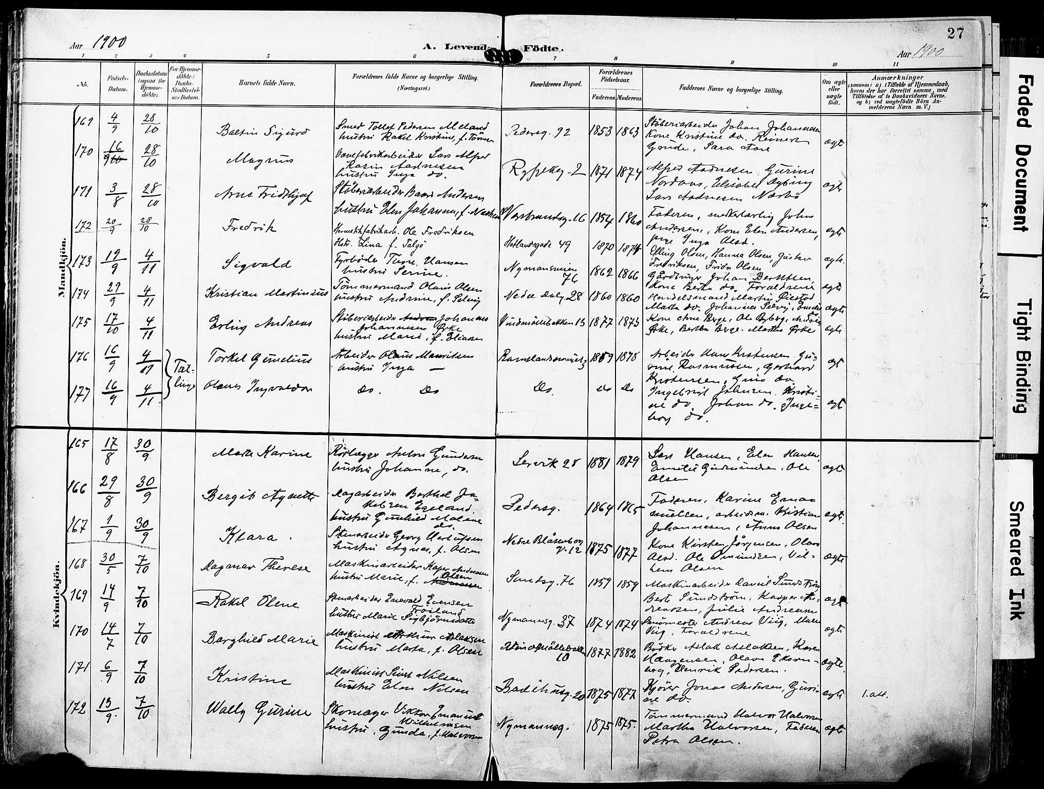 St. Johannes sokneprestkontor, AV/SAST-A-101814/001/30/30BA/L0007: Parish register (official) no. A 7, 1900-1910, p. 27