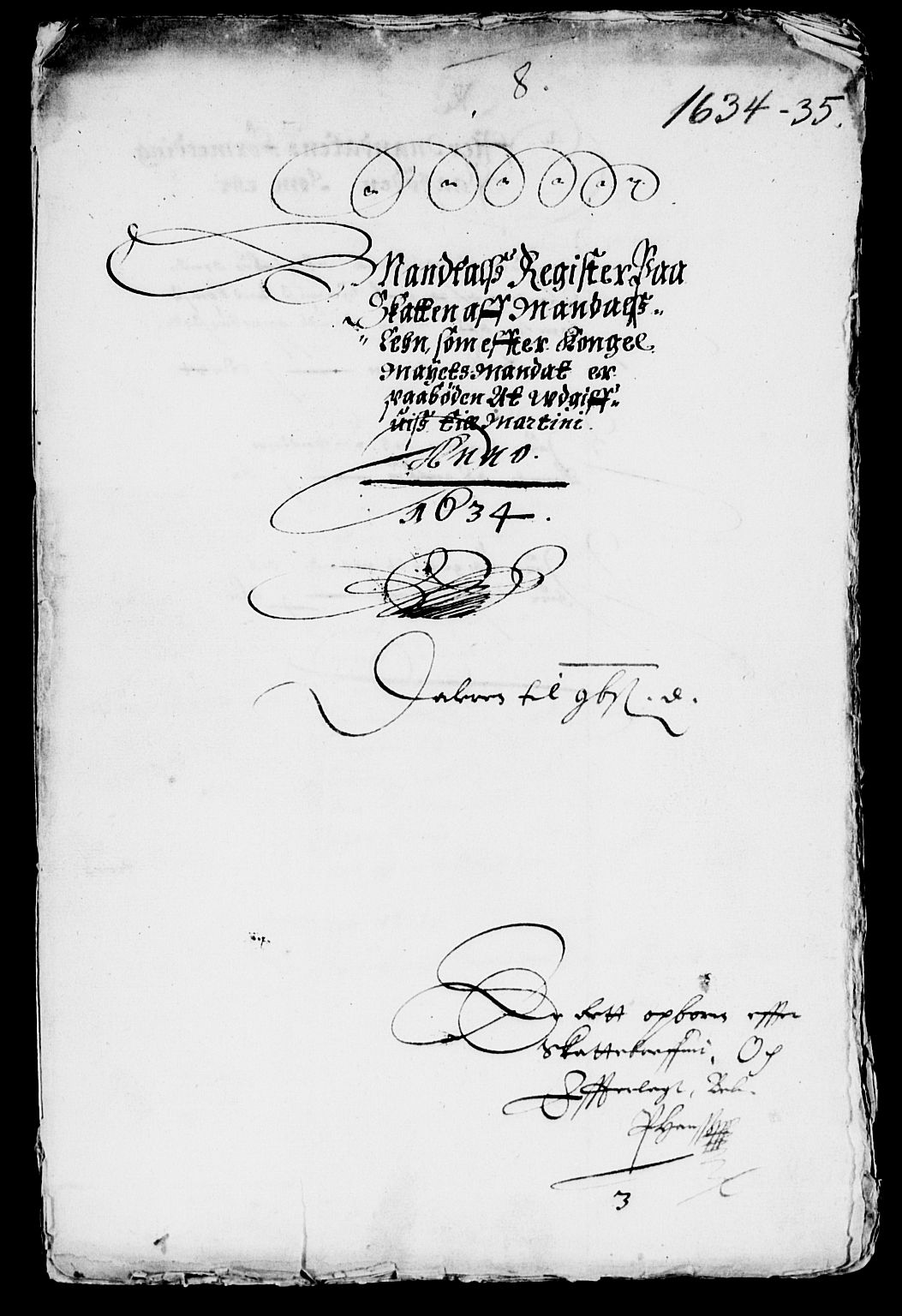 Rentekammeret inntil 1814, Reviderte regnskaper, Lensregnskaper, AV/RA-EA-5023/R/Rb/Rbq/L0023: Nedenes len. Mandals len. Råbyggelag., 1633-1635