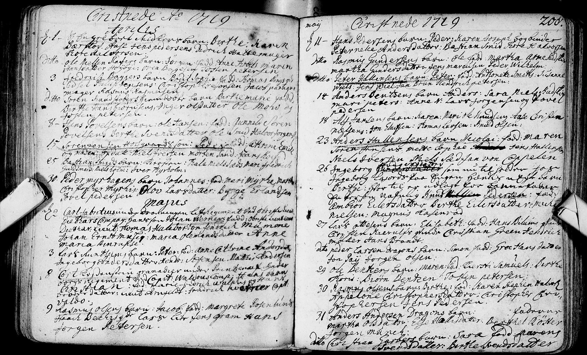 Bragernes kirkebøker, AV/SAKO-A-6/F/Fa/L0003: Parish register (official) no. I 3, 1706-1734, p. 208