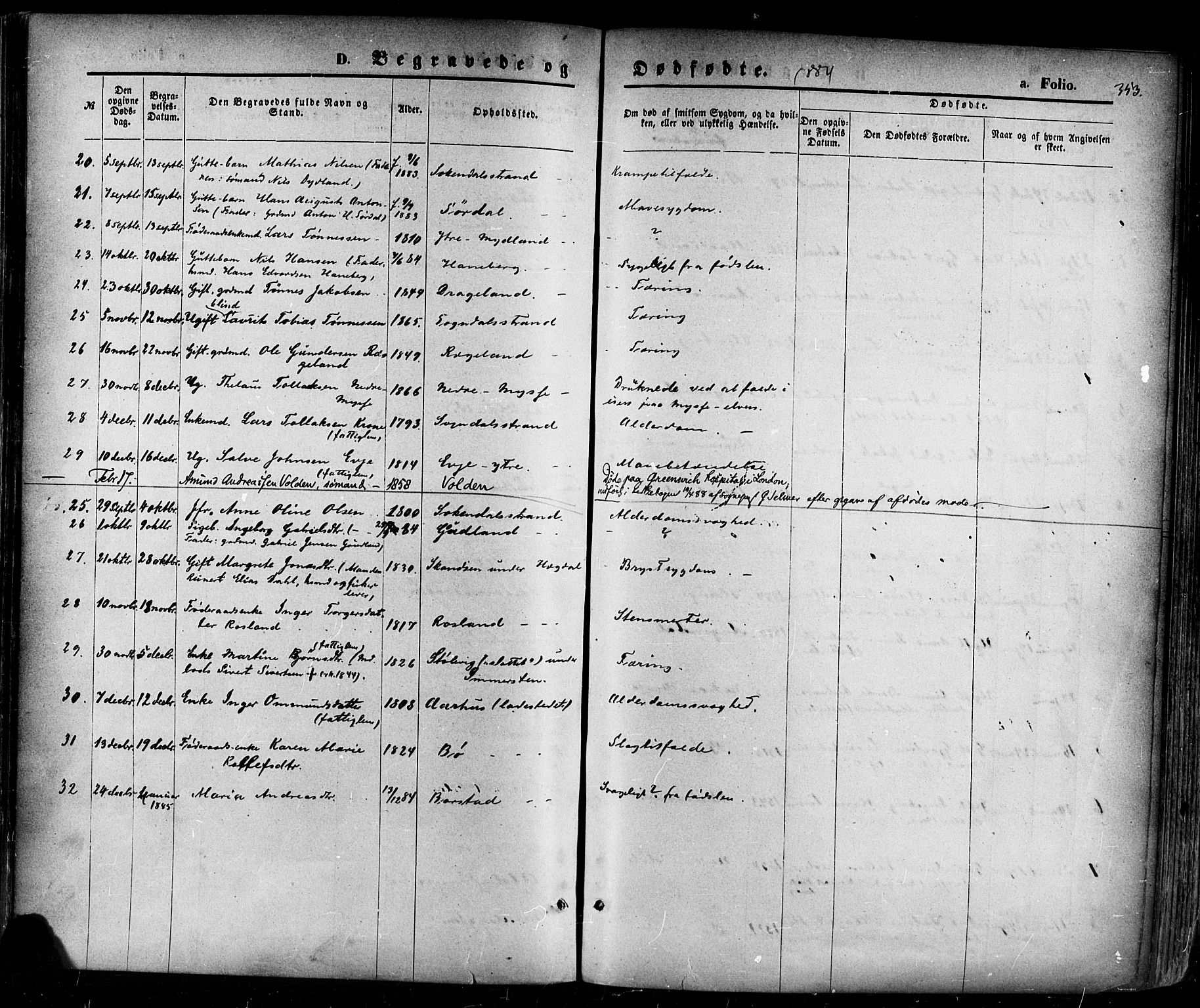 Sokndal sokneprestkontor, SAST/A-101808: Parish register (official) no. A 10, 1874-1886, p. 353