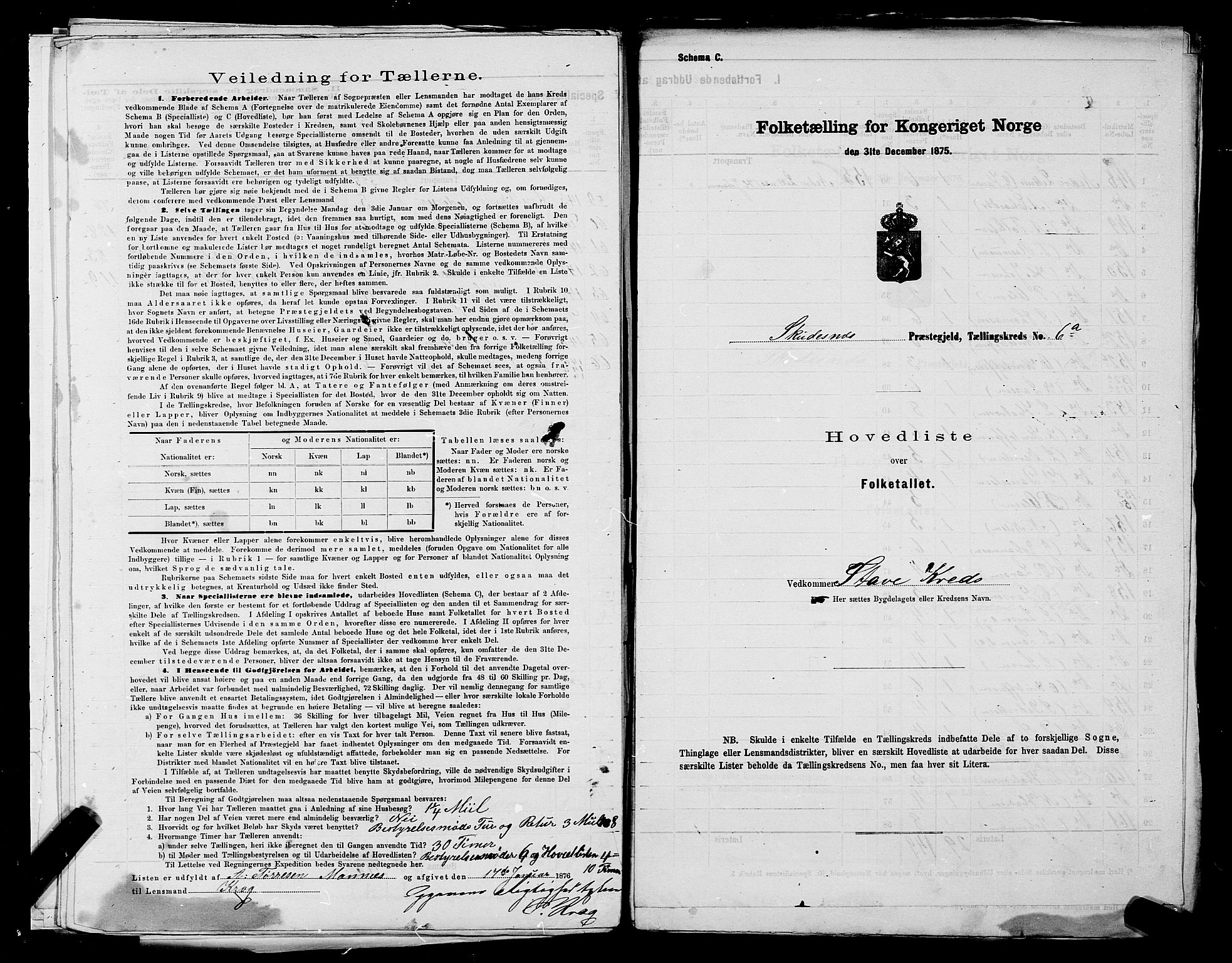 SAST, 1875 census for 1150L Skudenes/Falnes, Åkra og Ferkingstad, 1875, p. 19