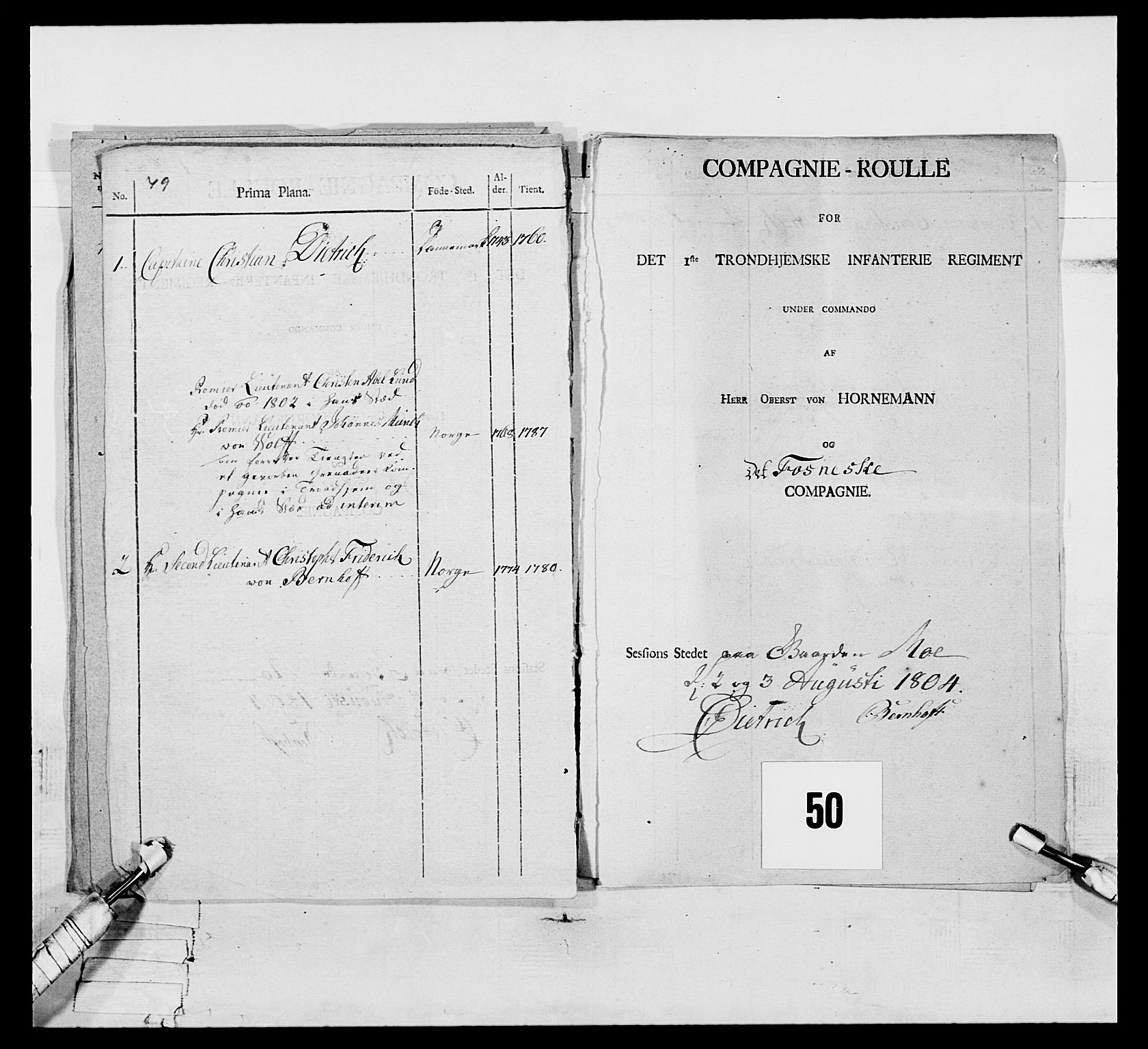 Generalitets- og kommissariatskollegiet, Det kongelige norske kommissariatskollegium, AV/RA-EA-5420/E/Eh/L0075a: 1. Trondheimske nasjonale infanteriregiment, 1789-1811, p. 127