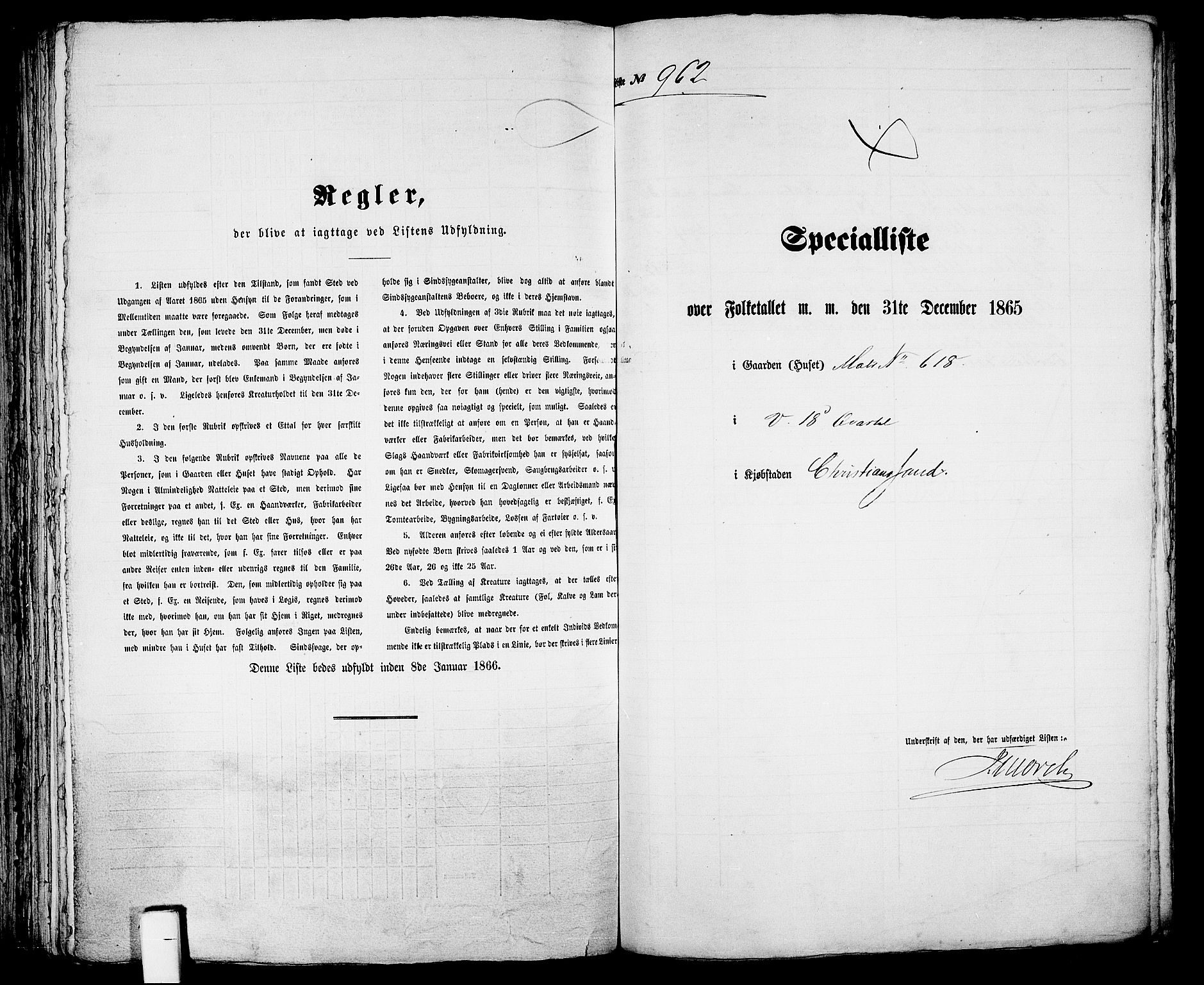 RA, 1865 census for Kristiansand, 1865, p. 1963