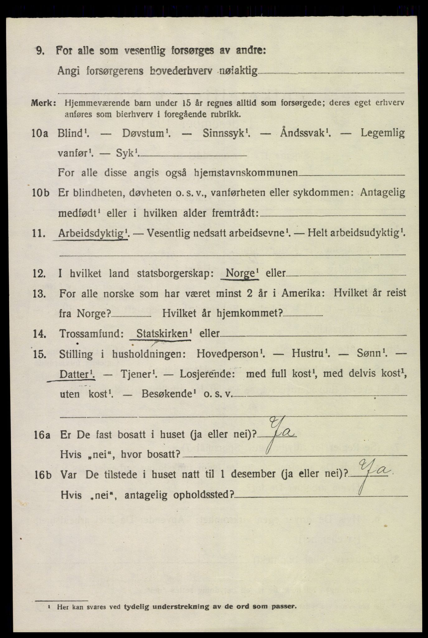 SAK, 1920 census for Froland, 1920, p. 3622