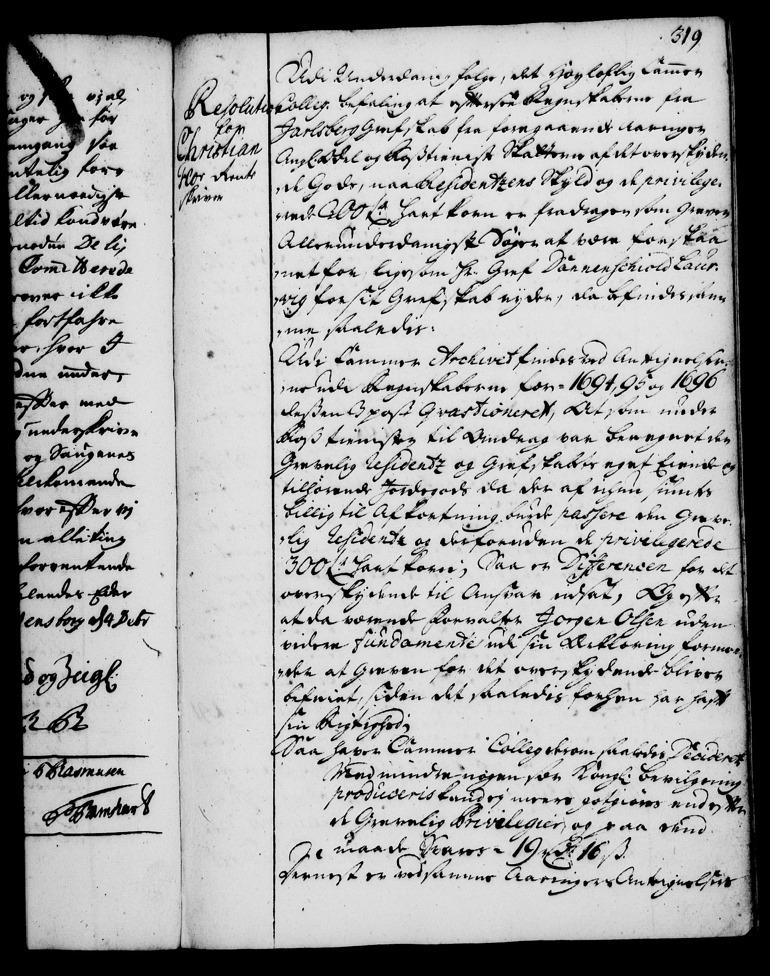 Rentekammeret, Kammerkanselliet, RA/EA-3111/G/Gg/Gga/L0002: Norsk ekspedisjonsprotokoll med register (merket RK 53.2), 1723-1727, p. 319