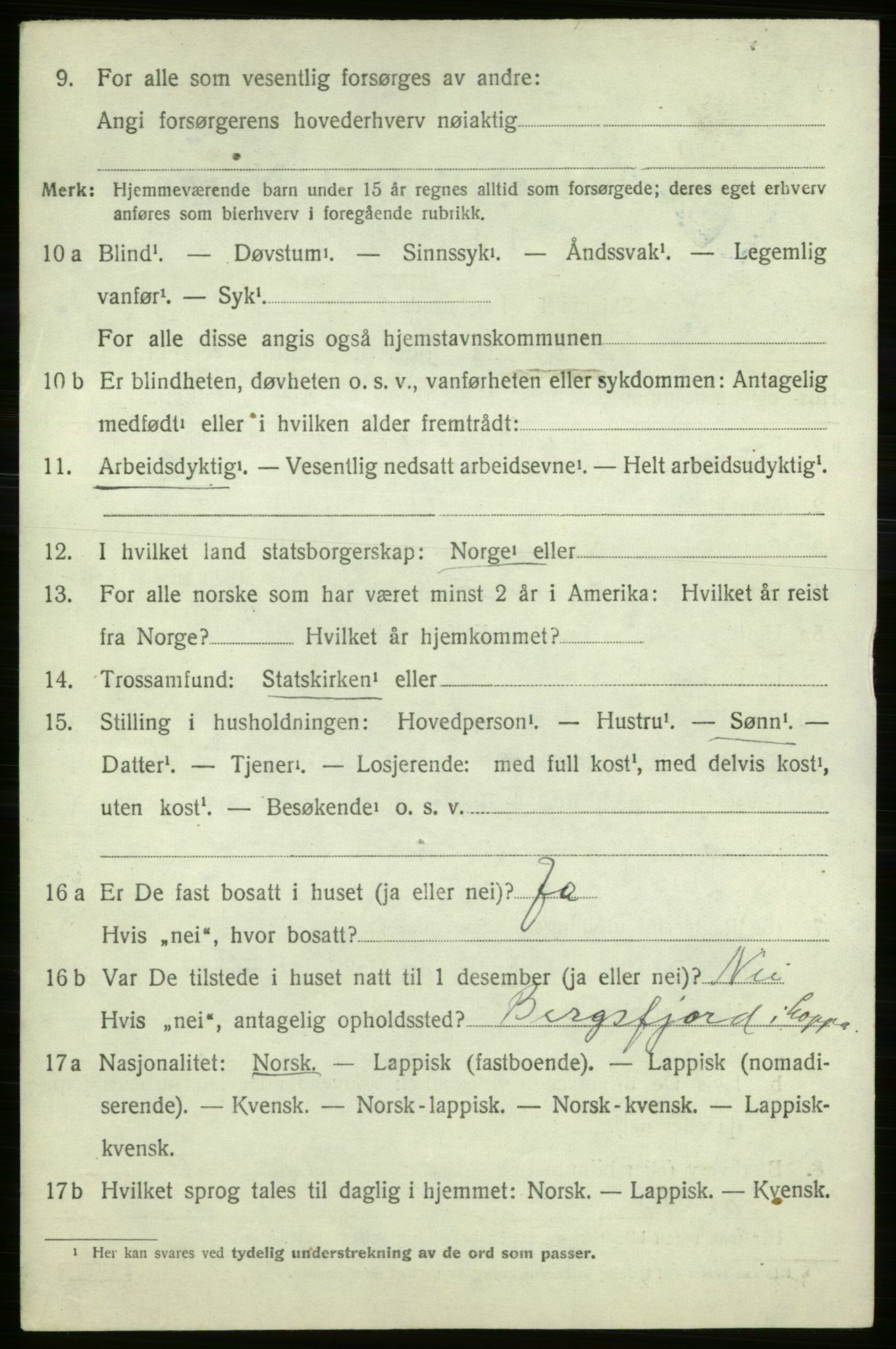 SATØ, 1920 census for Loppa, 1920, p. 981
