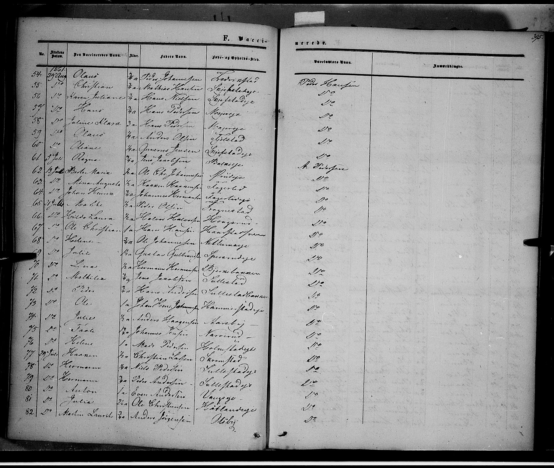 Østre Toten prestekontor, SAH/PREST-104/H/Ha/Haa/L0004: Parish register (official) no. 4, 1857-1865, p. 395