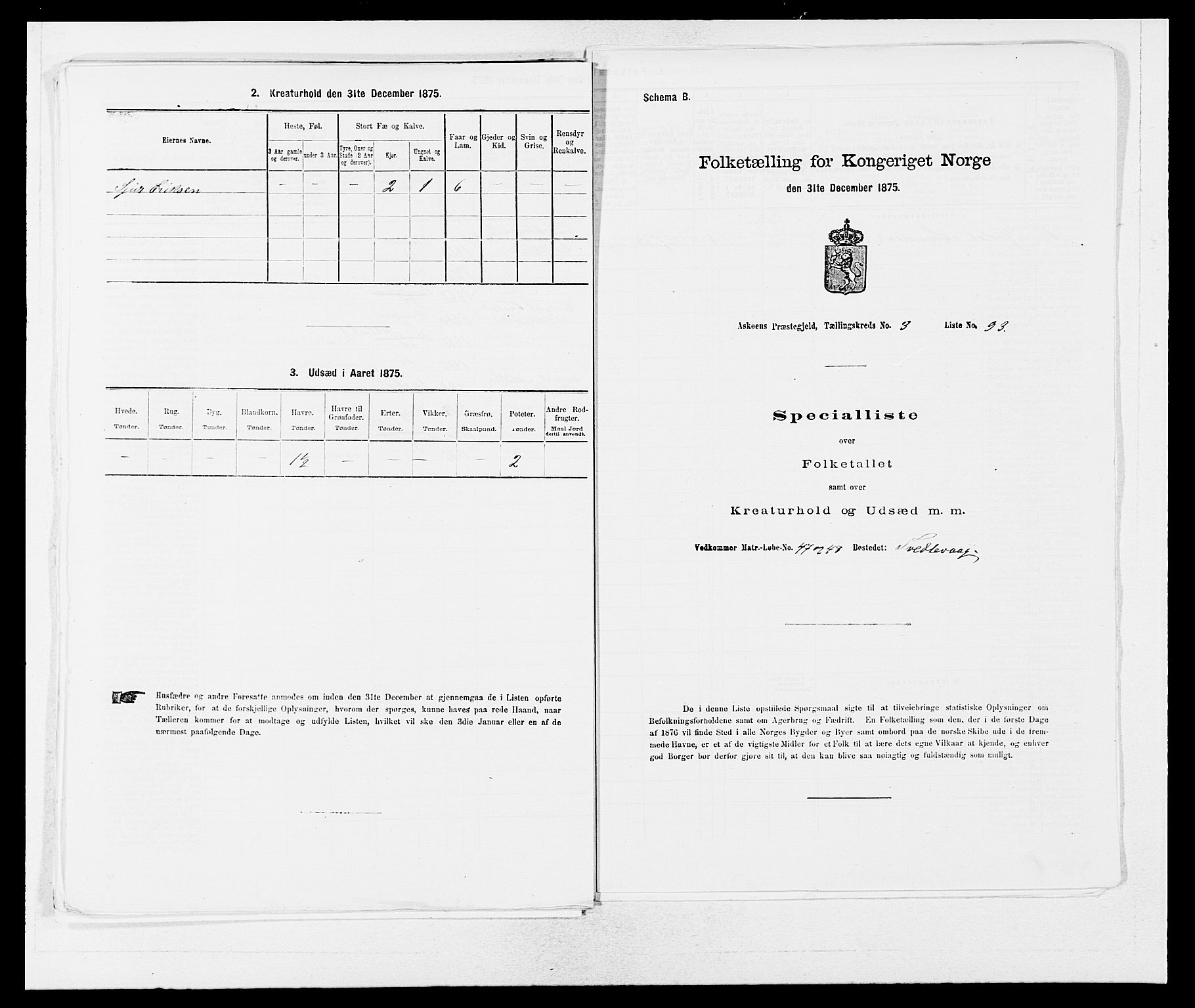 SAB, 1875 census for 1247P Askøy, 1875, p. 461