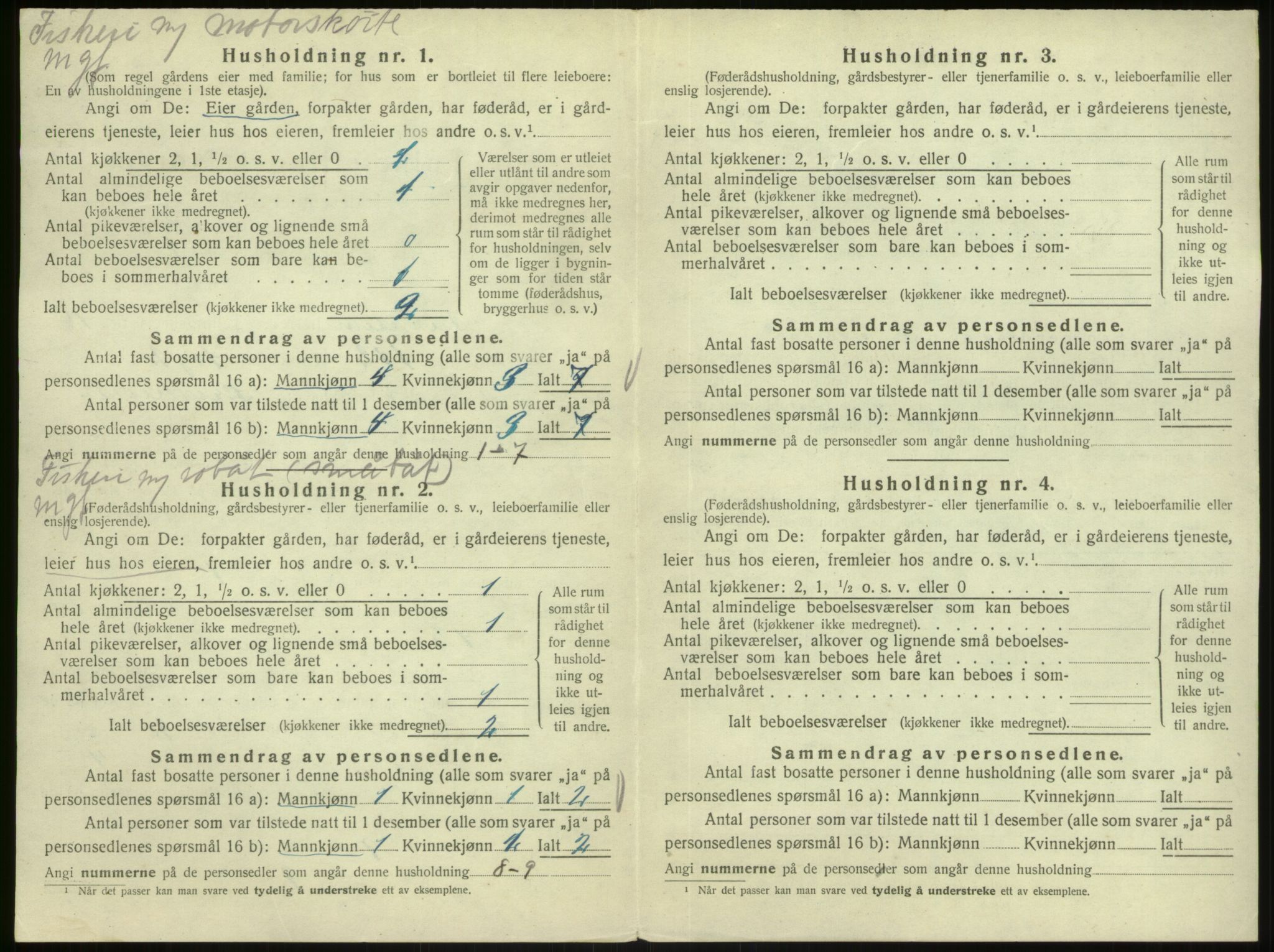 SAB, 1920 census for Austrheim, 1920, p. 721