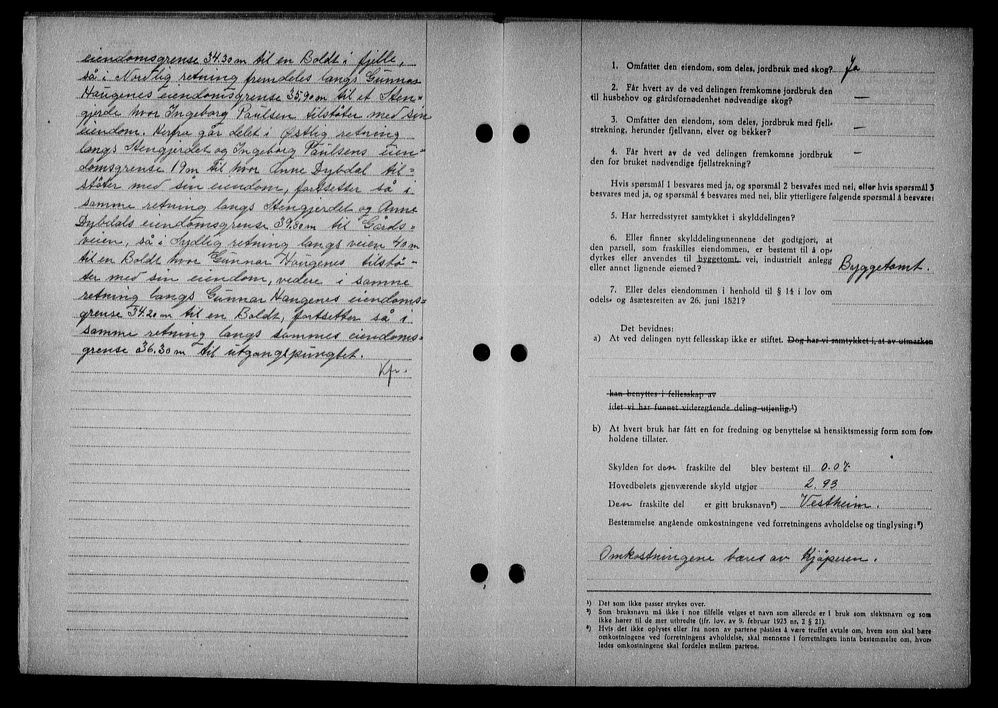 Nedenes sorenskriveri, AV/SAK-1221-0006/G/Gb/Gba/L0051: Mortgage book no. A-V, 1943-1944, Diary no: : 998/1943