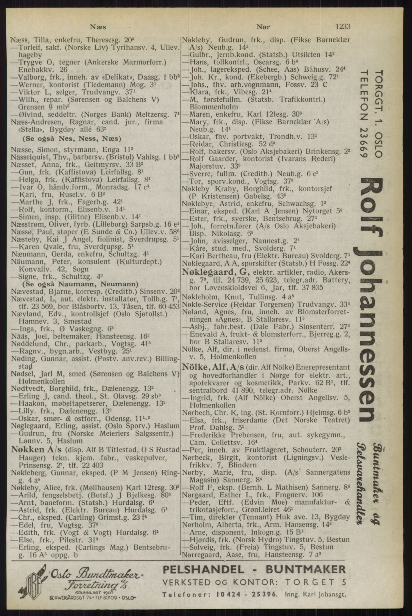 Kristiania/Oslo adressebok, PUBL/-, 1944, p. 1233