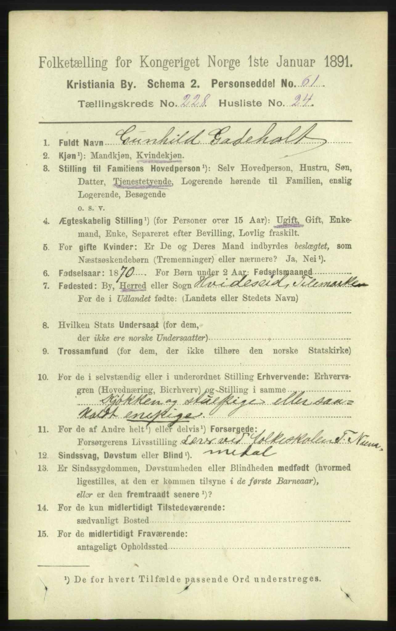 RA, 1891 census for 0301 Kristiania, 1891, p. 140336