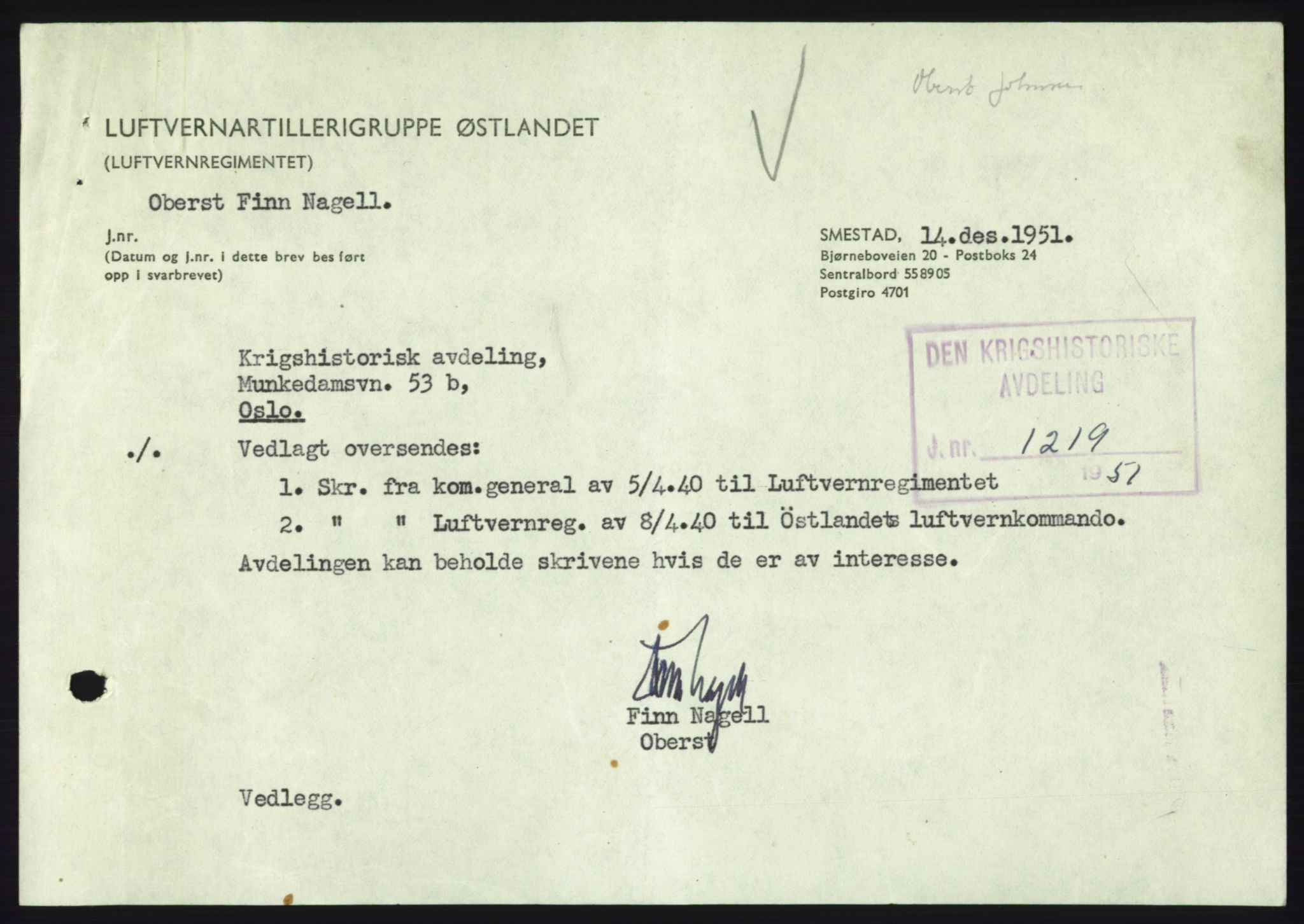 Forsvaret, Forsvarets krigshistoriske avdeling, RA/RAFA-2017/Y/Yb/L0159: II-C-11-750-825  -  Kavaleriet og artilleriet, 1936-1940, p. 1041