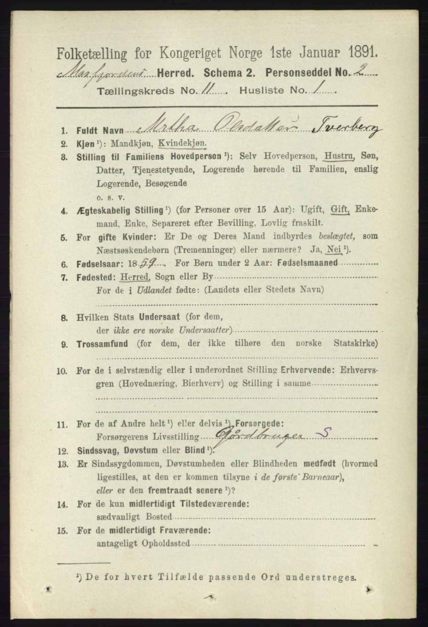 RA, 1891 census for 1266 Masfjorden, 1891, p. 2268