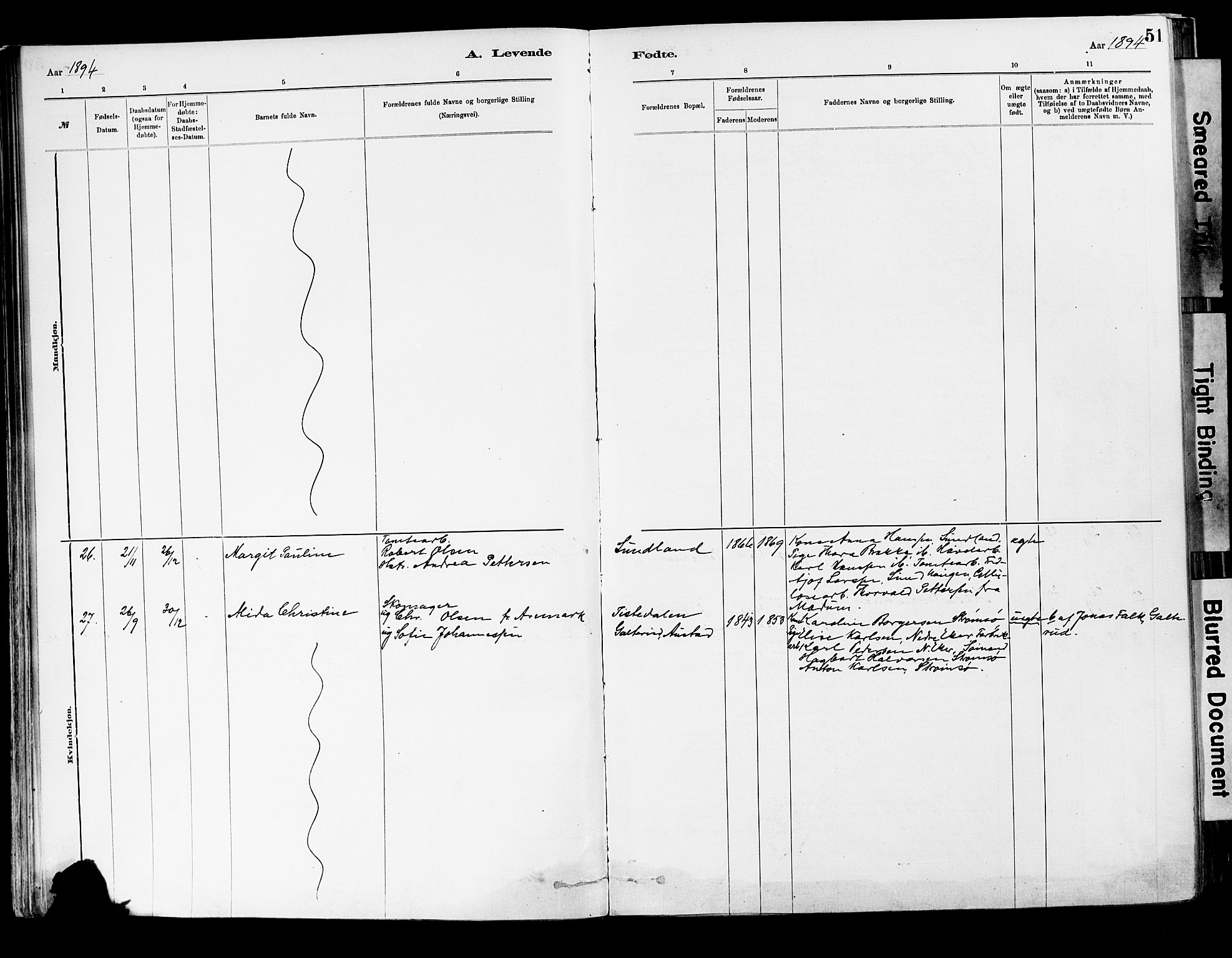 Strømsgodset kirkebøker, AV/SAKO-A-324/F/Fa/L0001: Parish register (official) no. 1, 1885-1909, p. 51