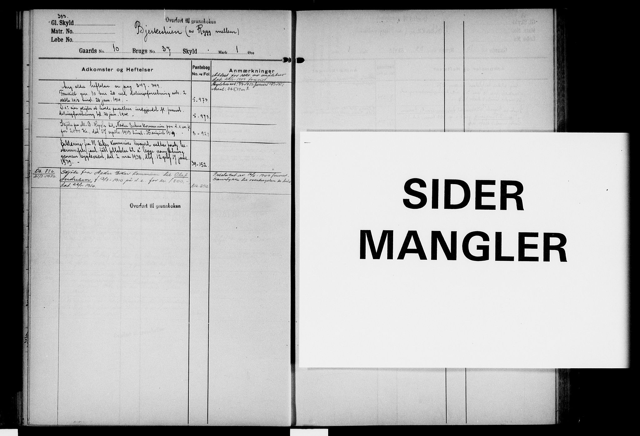 Eiker, Modum og Sigdal sorenskriveri, AV/SAKO-A-123/G/Gb/Gbf/L0001: Mortgage register no. VI 1, p. 383-384