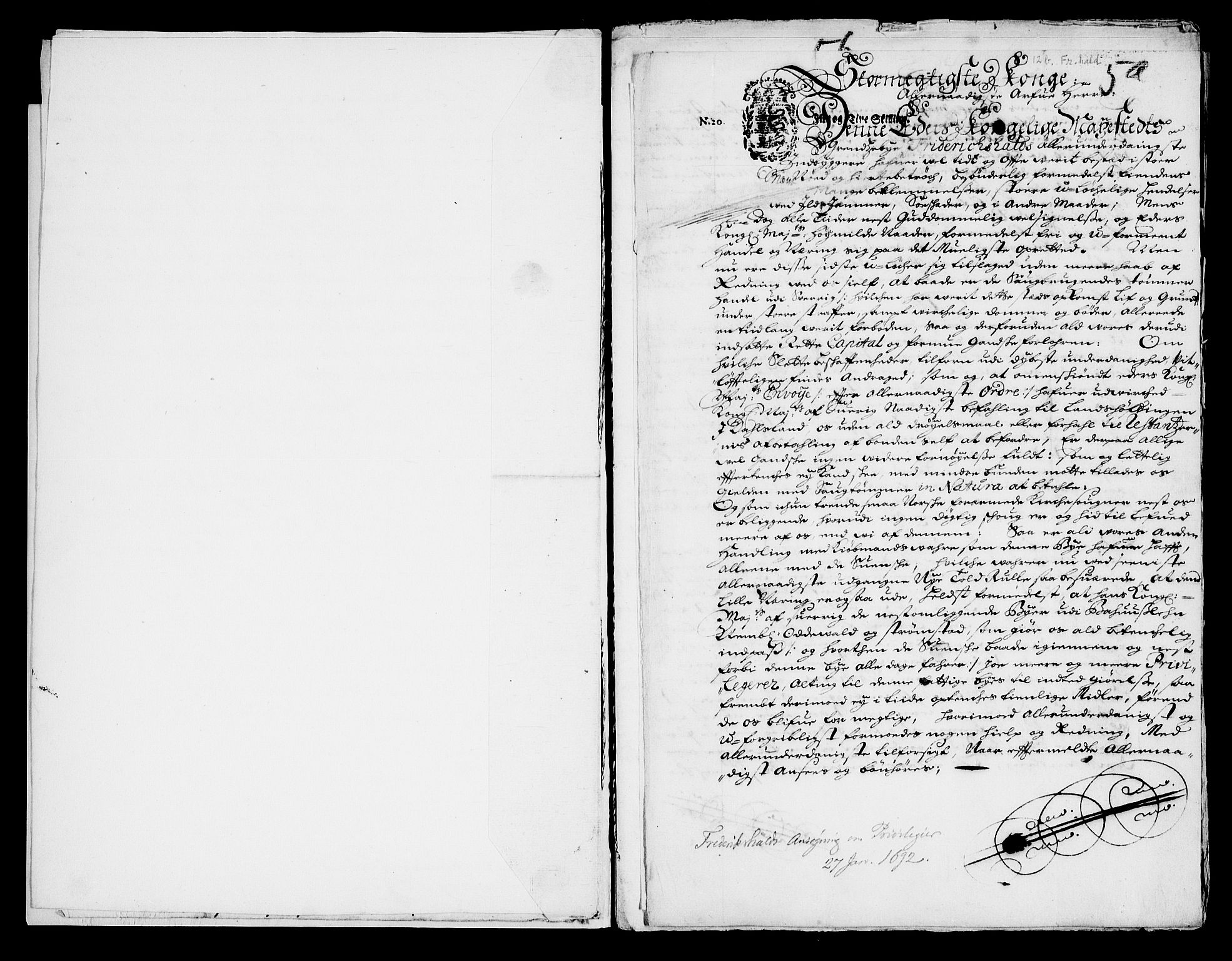 Danske Kanselli, Skapsaker, AV/RA-EA-4061/G/L0013: Tillegg til skapsakene, 1689-1702, p. 26