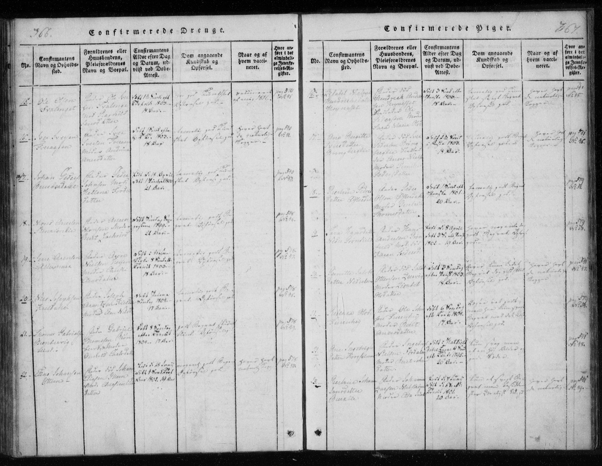 Ministerialprotokoller, klokkerbøker og fødselsregistre - Nordland, AV/SAT-A-1459/825/L0353: Parish register (official) no. 825A07, 1820-1826, p. 366-367