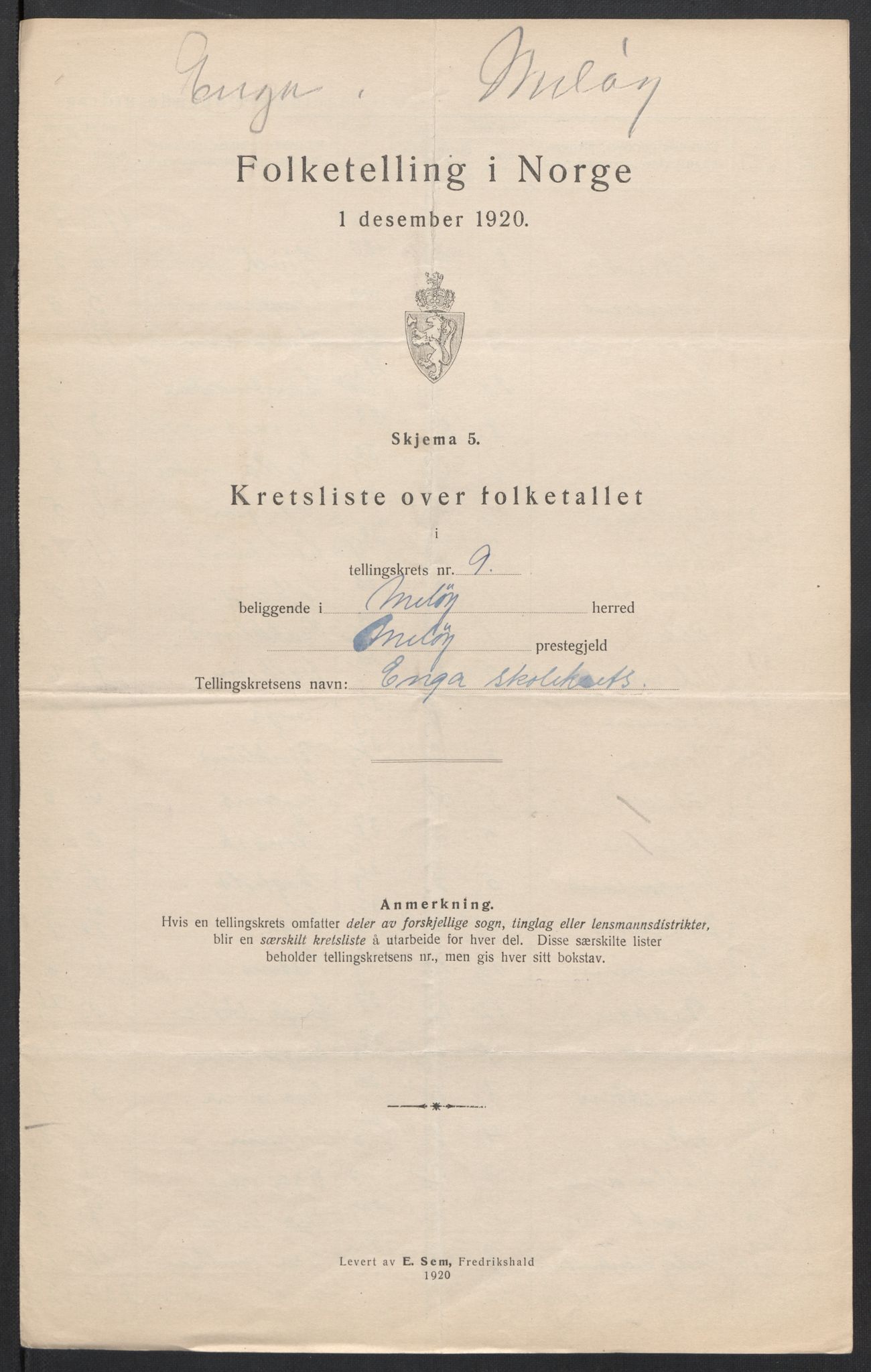 SAT, 1920 census for Meløy, 1920, p. 33