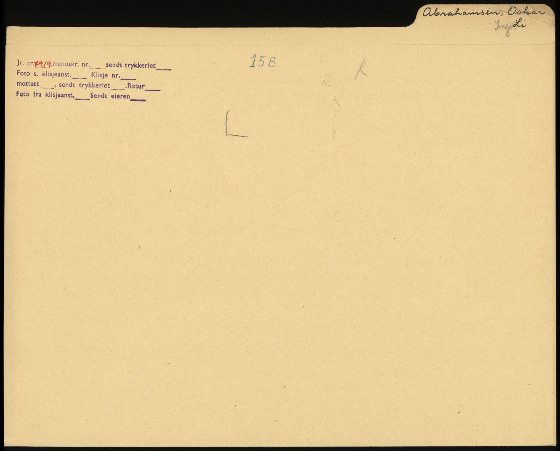 Sosialdepartementet, Våre Falne, RA/S-1708/E/Ee/L0025: Personmapper: Abelsen 01 - Amundsen, H. 65, 1945-1951, p. 301