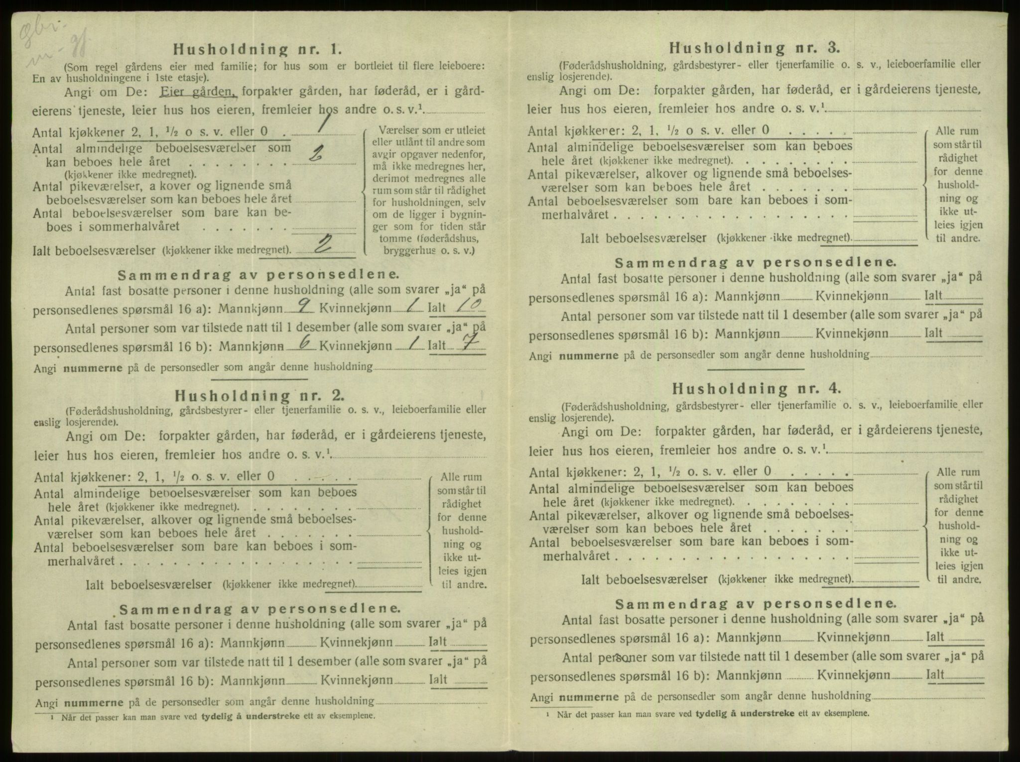 SAB, 1920 census for Hornindal, 1920, p. 120