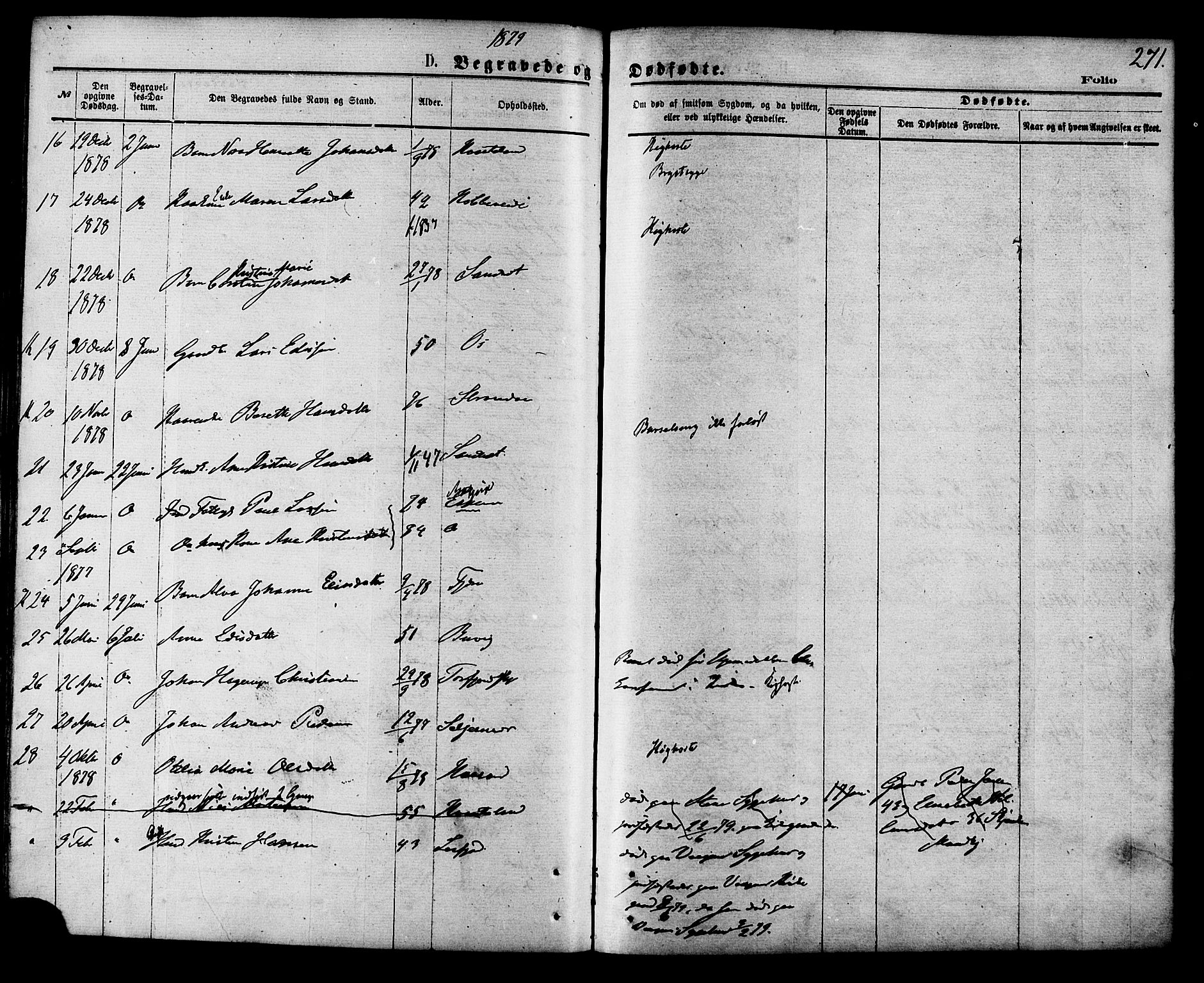 Ministerialprotokoller, klokkerbøker og fødselsregistre - Nordland, AV/SAT-A-1459/853/L0771: Parish register (official) no. 853A10, 1870-1881, p. 271