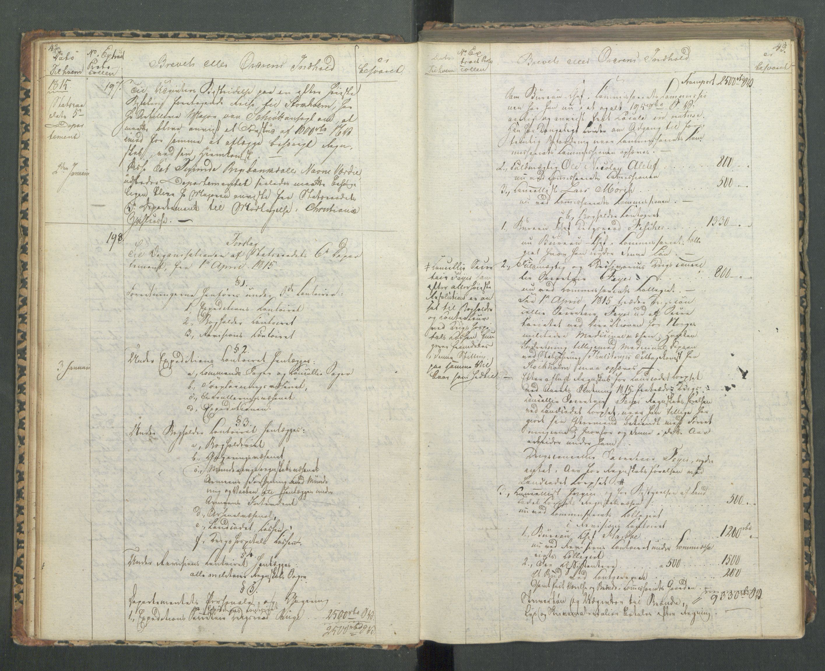 Armédepartementet, AV/RA-RAFA-3493/B/Ba/L0001: 6. Departements Kopibog, 1814-1815, p. 42-43
