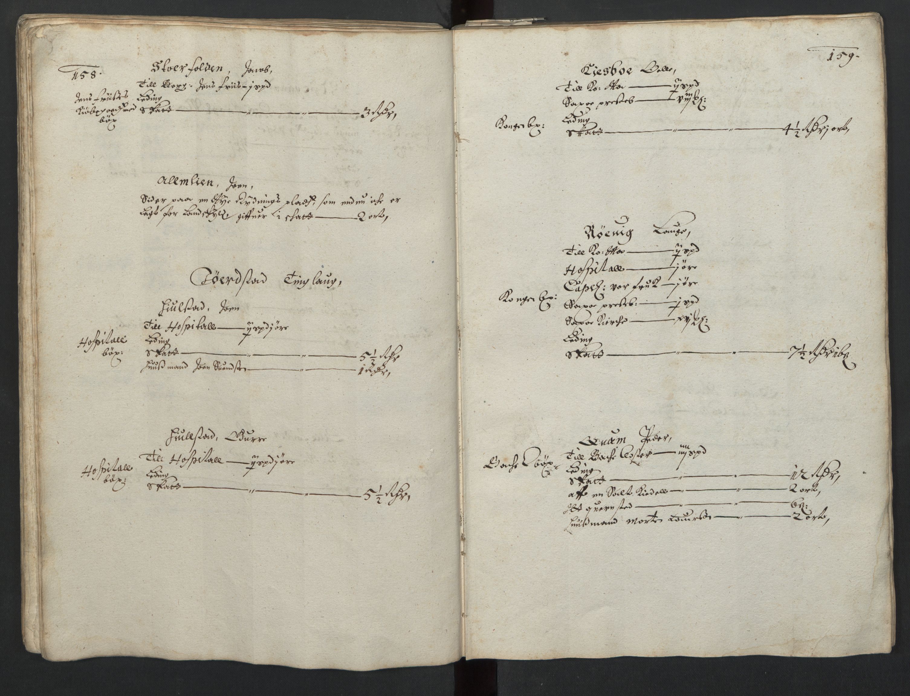 Rentekammeret inntil 1814, Realistisk ordnet avdeling, AV/RA-EA-4070/L/L0029/0001: Trondheim lagdømme: / Alminnelig jordebok og skattemanntall - Inderøy, 1661, p. 158-159