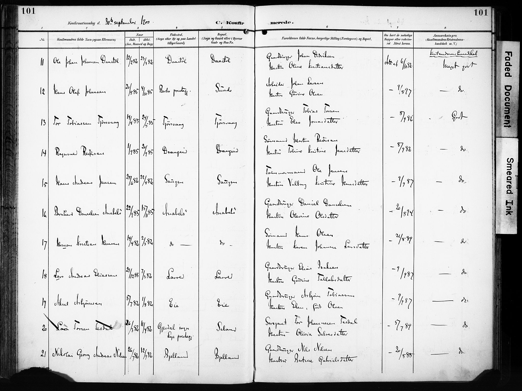 Flekkefjord sokneprestkontor, AV/SAK-1111-0012/F/Fa/Fac/L0009: Parish register (official) no. A 9, 1899-1909, p. 101