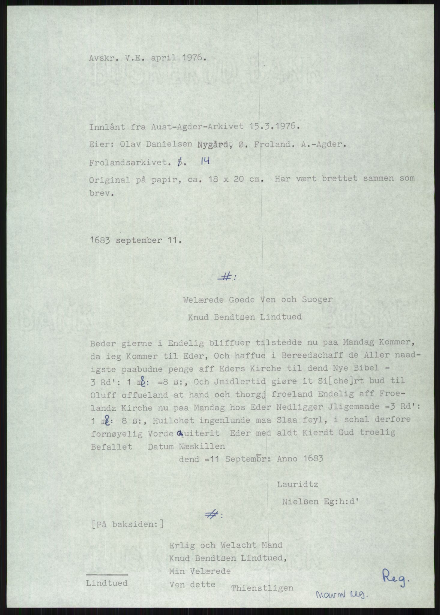 Samlinger til kildeutgivelse, Diplomavskriftsamlingen, AV/RA-EA-4053/H/Ha, p. 2186