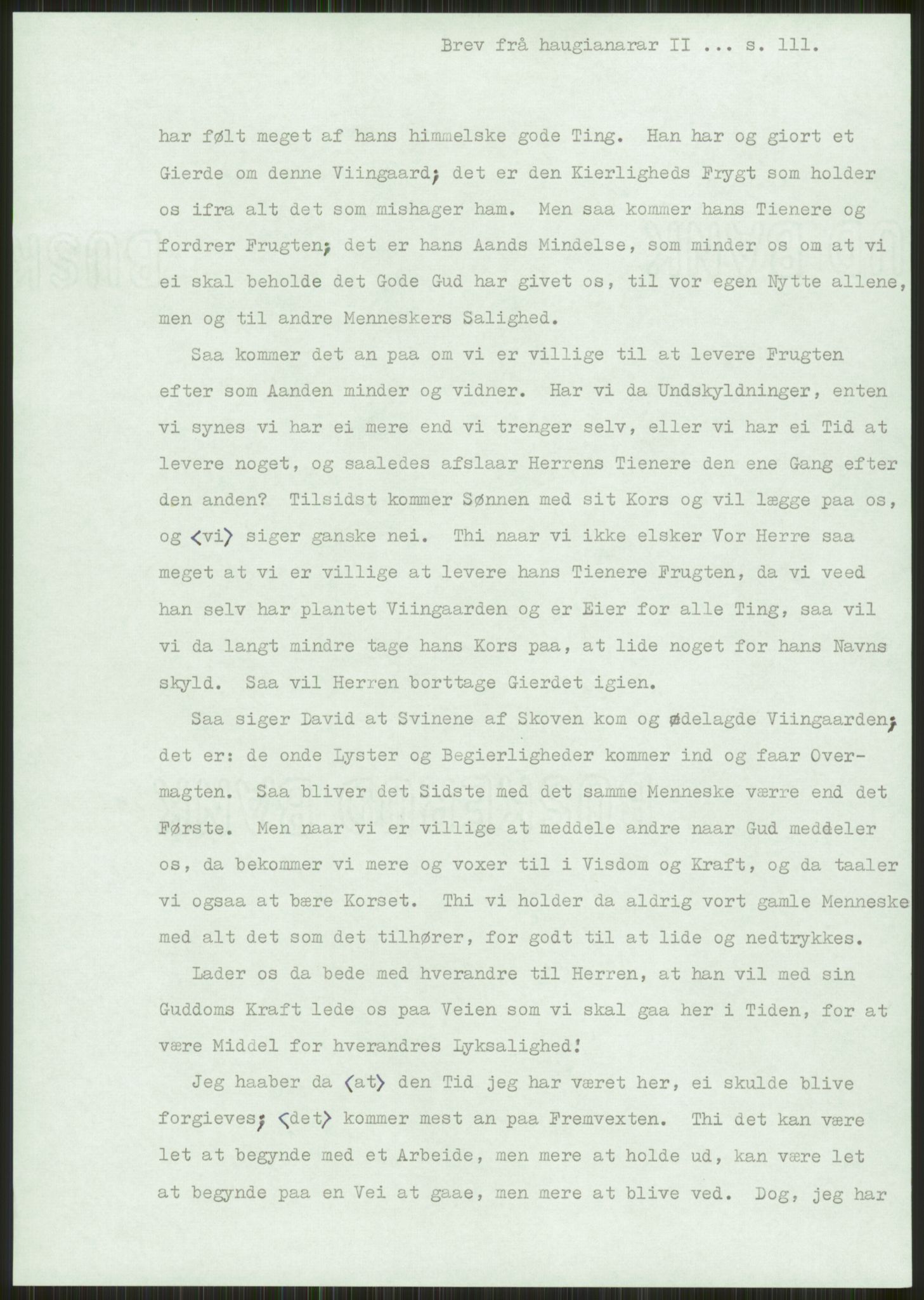 Samlinger til kildeutgivelse, Haugianerbrev, AV/RA-EA-6834/F/L0002: Haugianerbrev II: 1805-1821, 1805-1821, p. 111