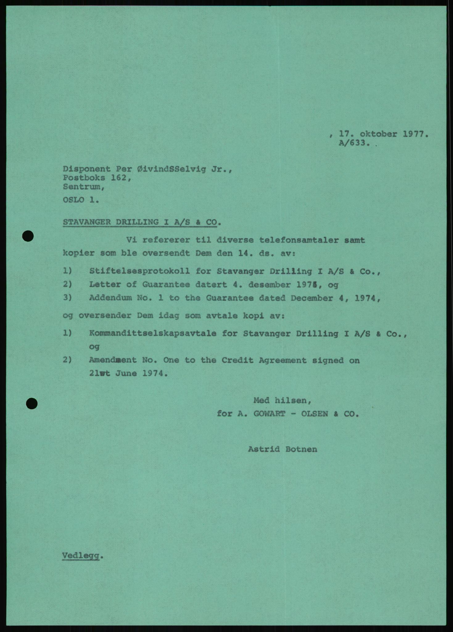 Pa 1503 - Stavanger Drilling AS, AV/SAST-A-101906/D/L0007: Korrespondanse og saksdokumenter, 1974-1981, p. 472