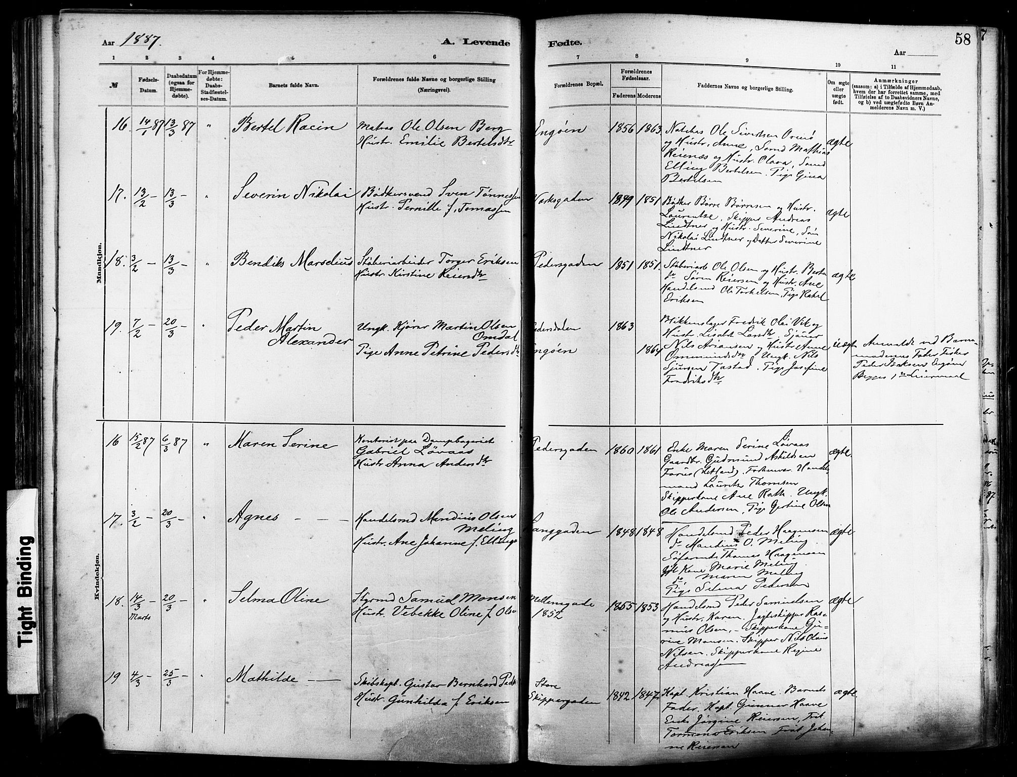 St. Johannes sokneprestkontor, AV/SAST-A-101814/001/30/30BA/L0001: Parish register (official) no. A 1, 1885-1891, p. 58