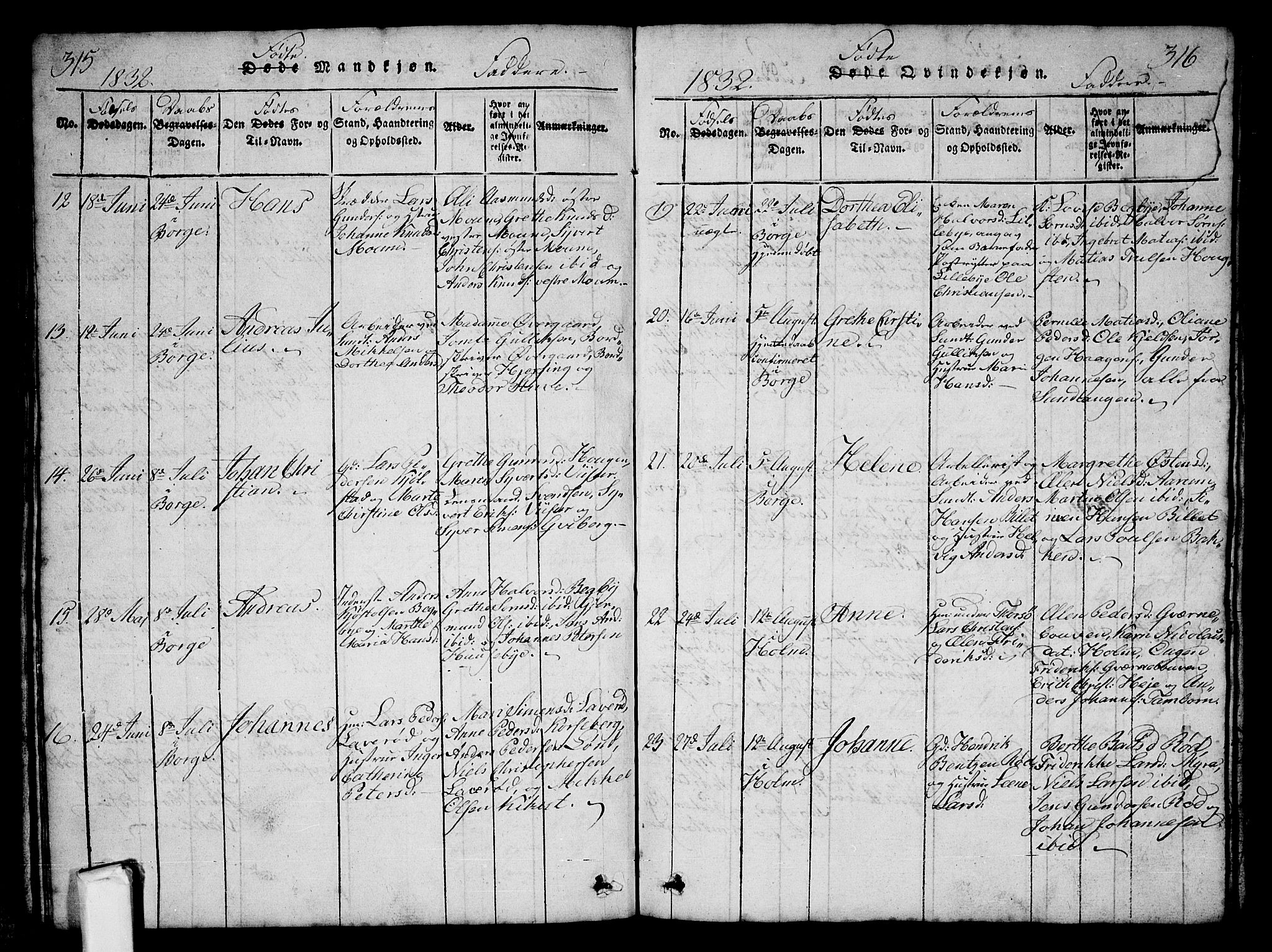 Borge prestekontor Kirkebøker, AV/SAO-A-10903/G/Ga/L0001: Parish register (copy) no.  I 1, 1815-1835, p. 315-316