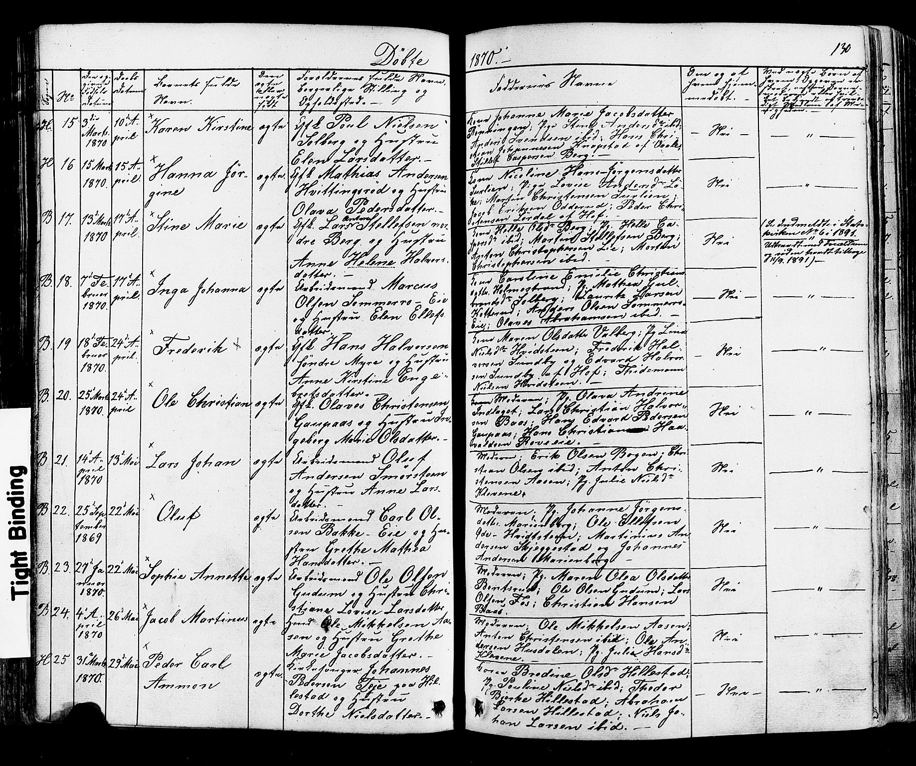 Botne kirkebøker, AV/SAKO-A-340/F/Fa/L0006: Parish register (official) no. I 6, 1836-1877, p. 130