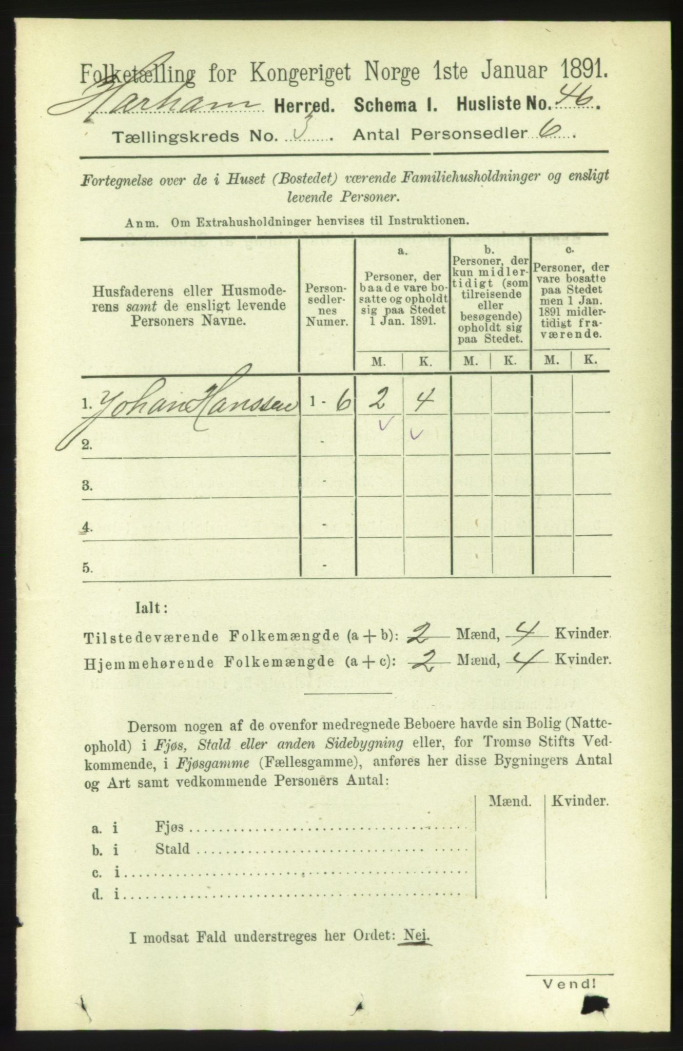 RA, 1891 census for 1534 Haram, 1891, p. 1183