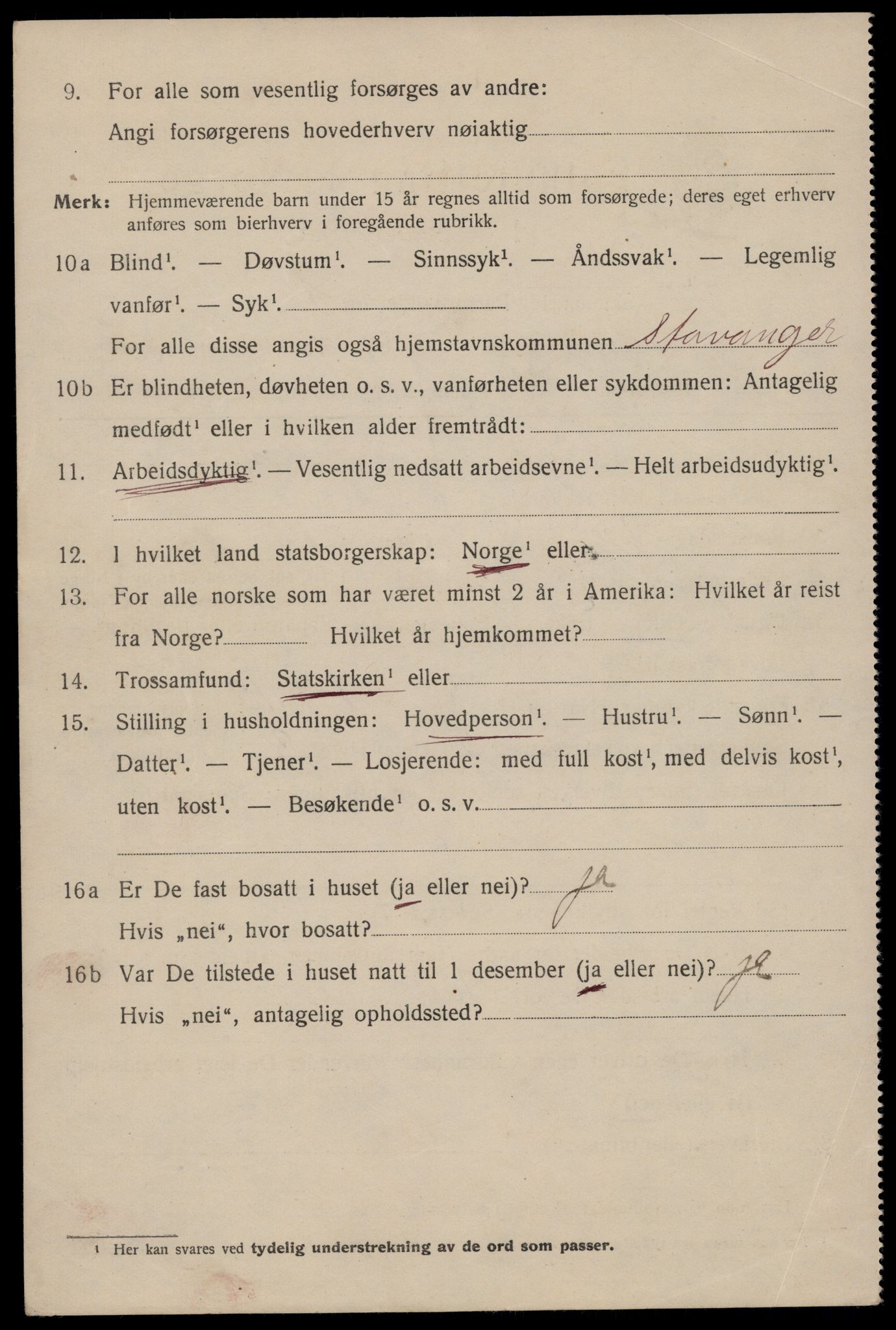 SAST, 1920 census for Stavanger, 1920, p. 42179