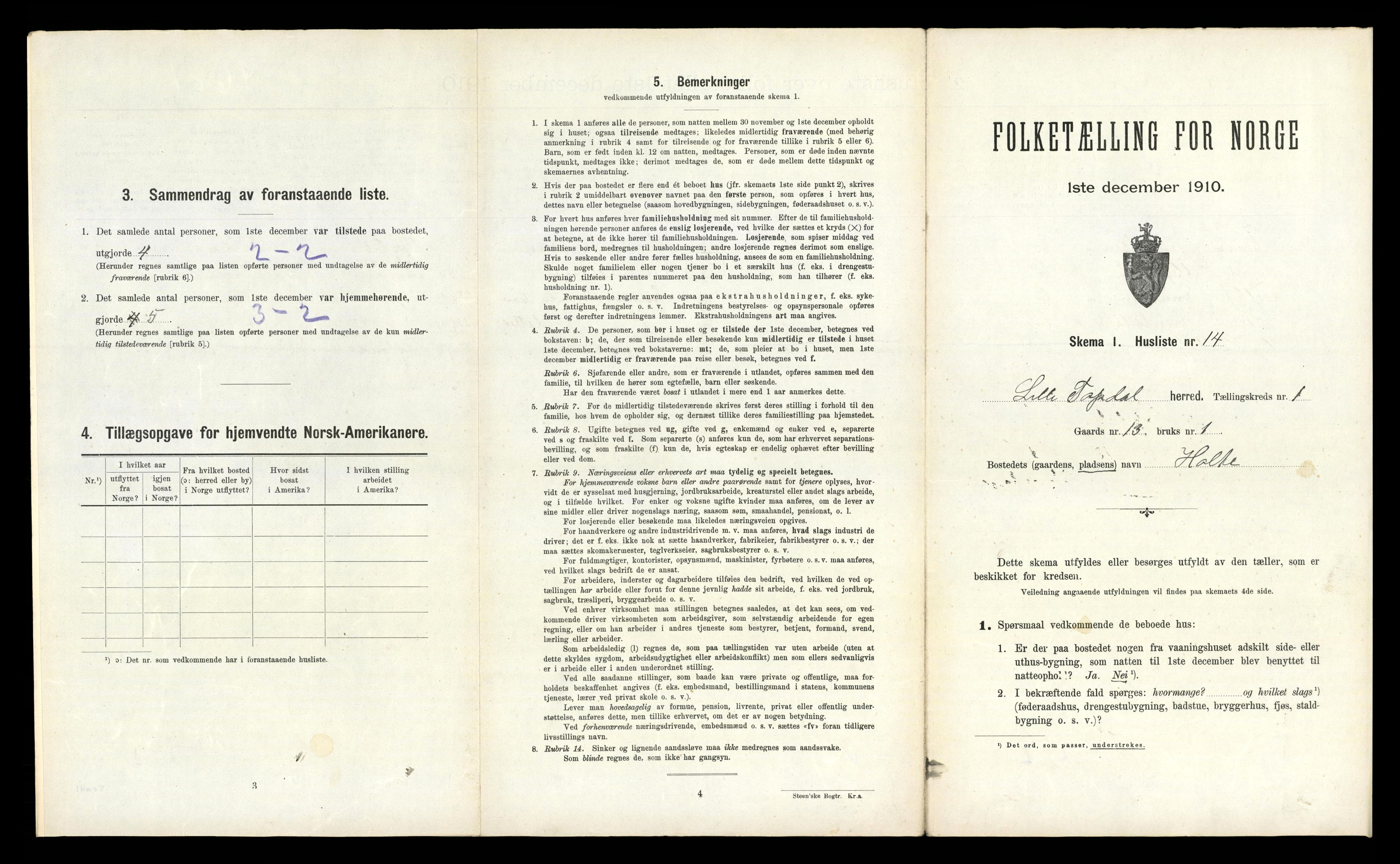 RA, 1910 census for Tovdal, 1910, p. 46