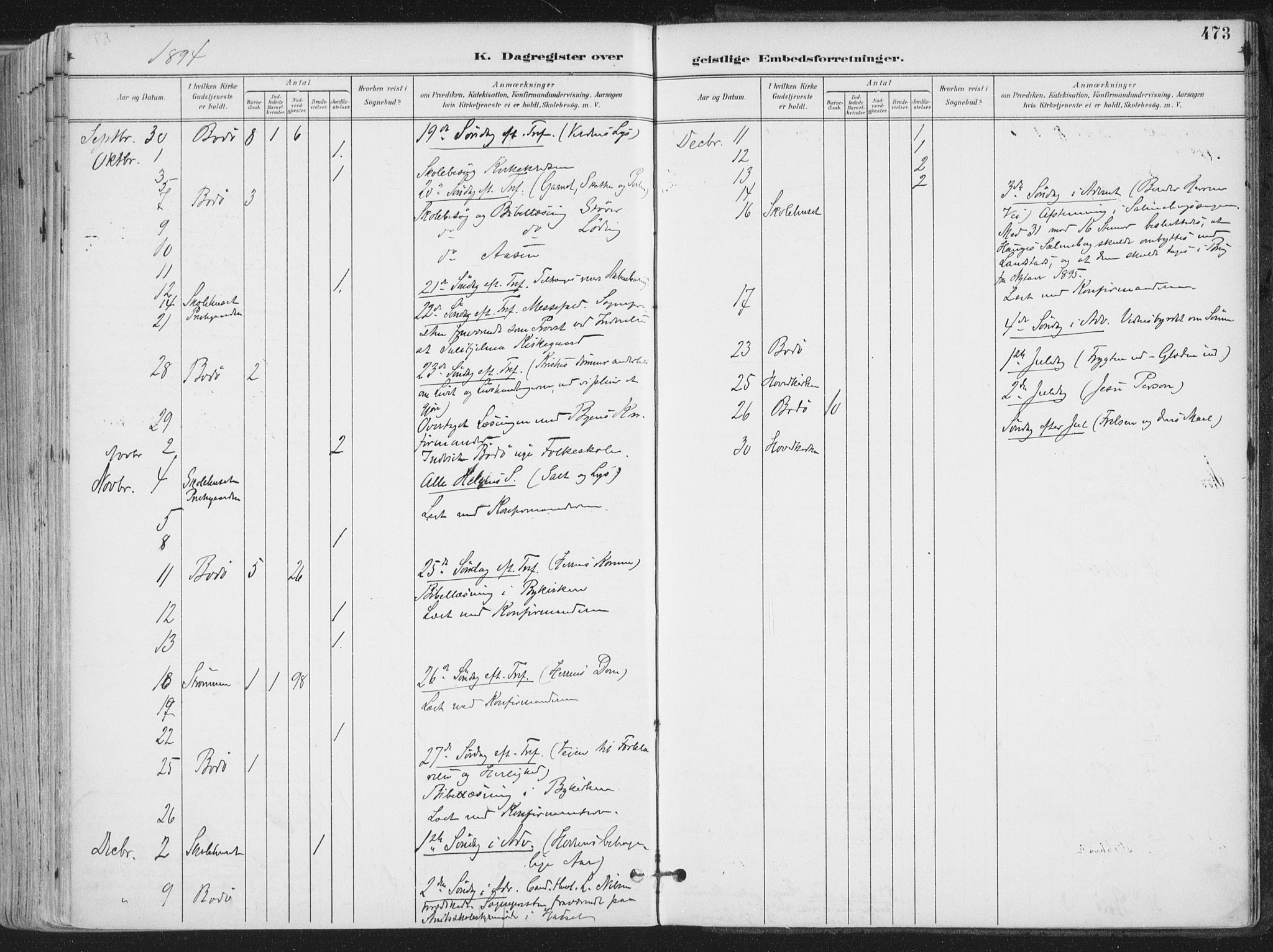 Ministerialprotokoller, klokkerbøker og fødselsregistre - Nordland, AV/SAT-A-1459/802/L0055: Parish register (official) no. 802A02, 1894-1915, p. 473