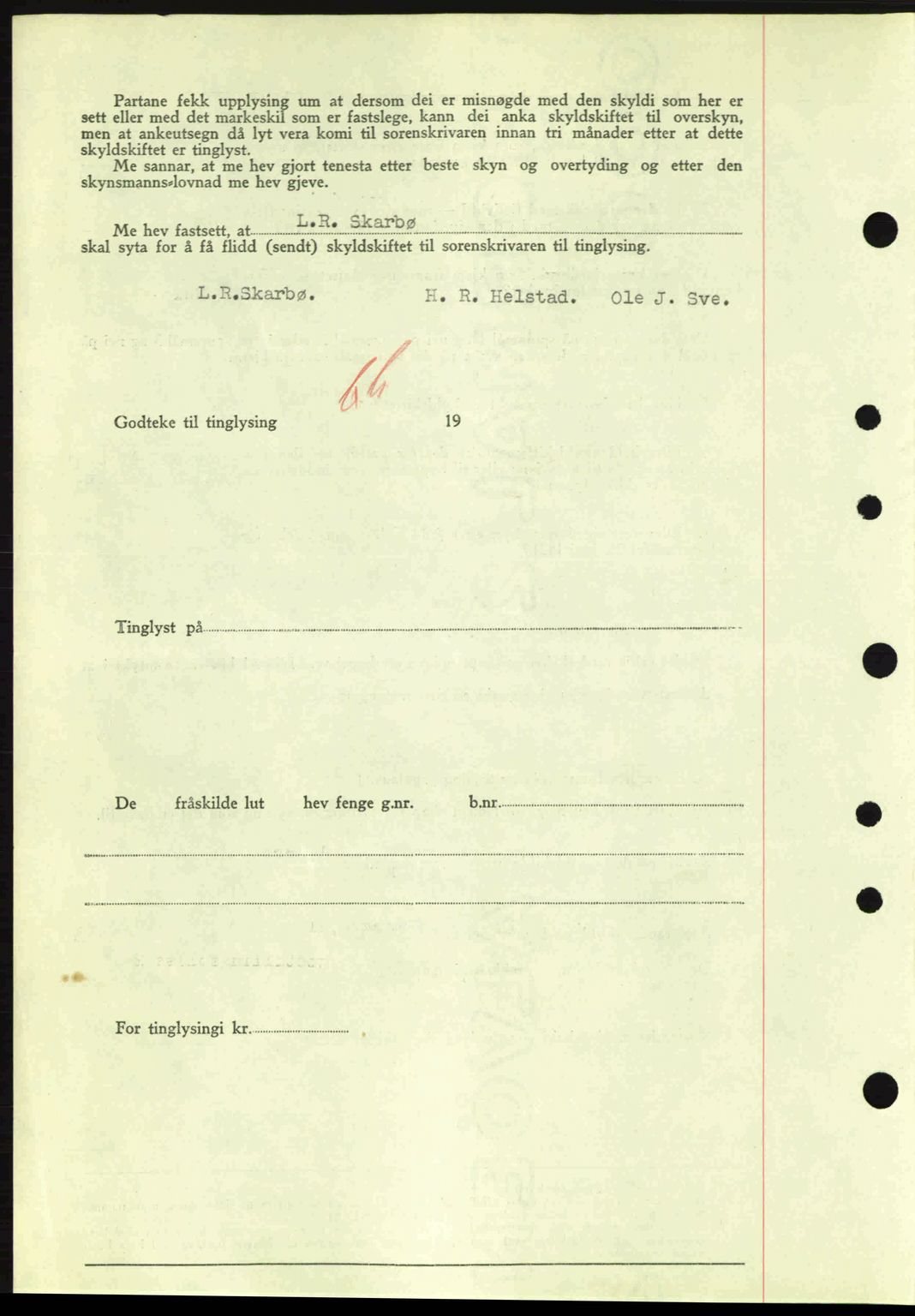 Nordre Sunnmøre sorenskriveri, SAT/A-0006/1/2/2C/2Ca: Mortgage book no. A11, 1941-1941, Diary no: : 867/1941
