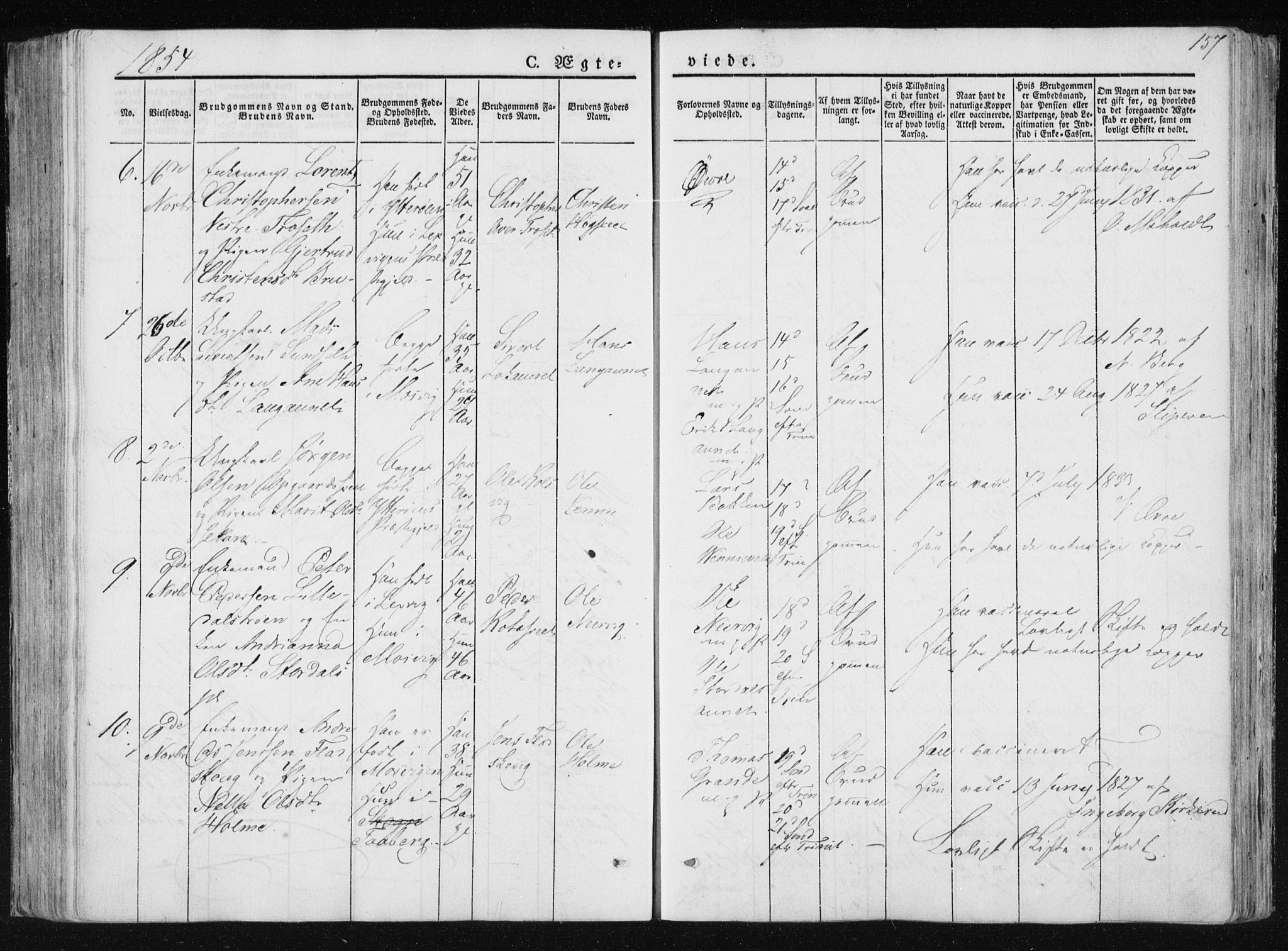 Ministerialprotokoller, klokkerbøker og fødselsregistre - Nord-Trøndelag, AV/SAT-A-1458/733/L0323: Parish register (official) no. 733A02, 1843-1870, p. 157