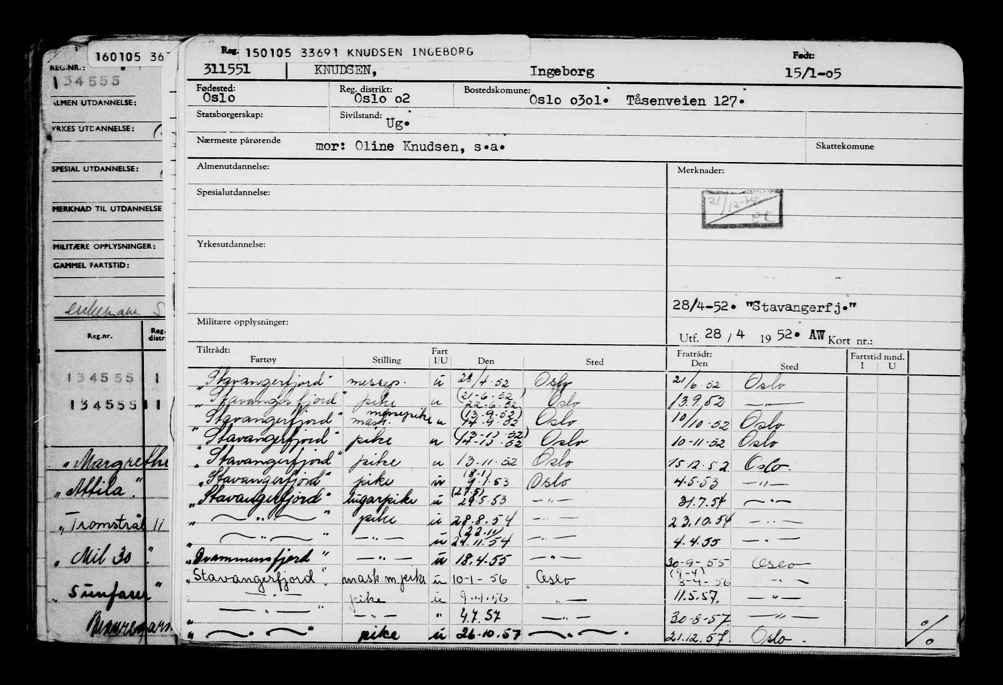 Direktoratet for sjømenn, AV/RA-S-3545/G/Gb/L0057: Hovedkort, 1905, p. 155