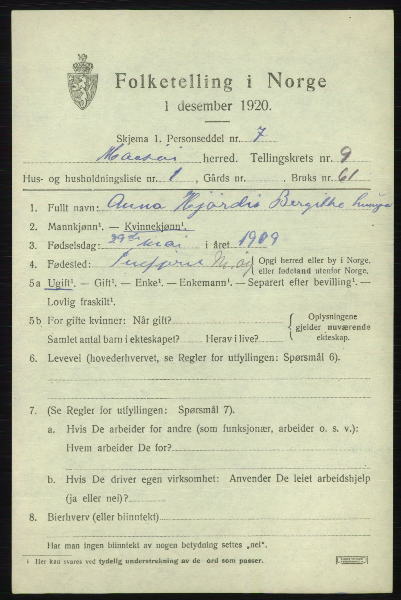 SATØ, 1920 census for Måsøy, 1920, p. 4434
