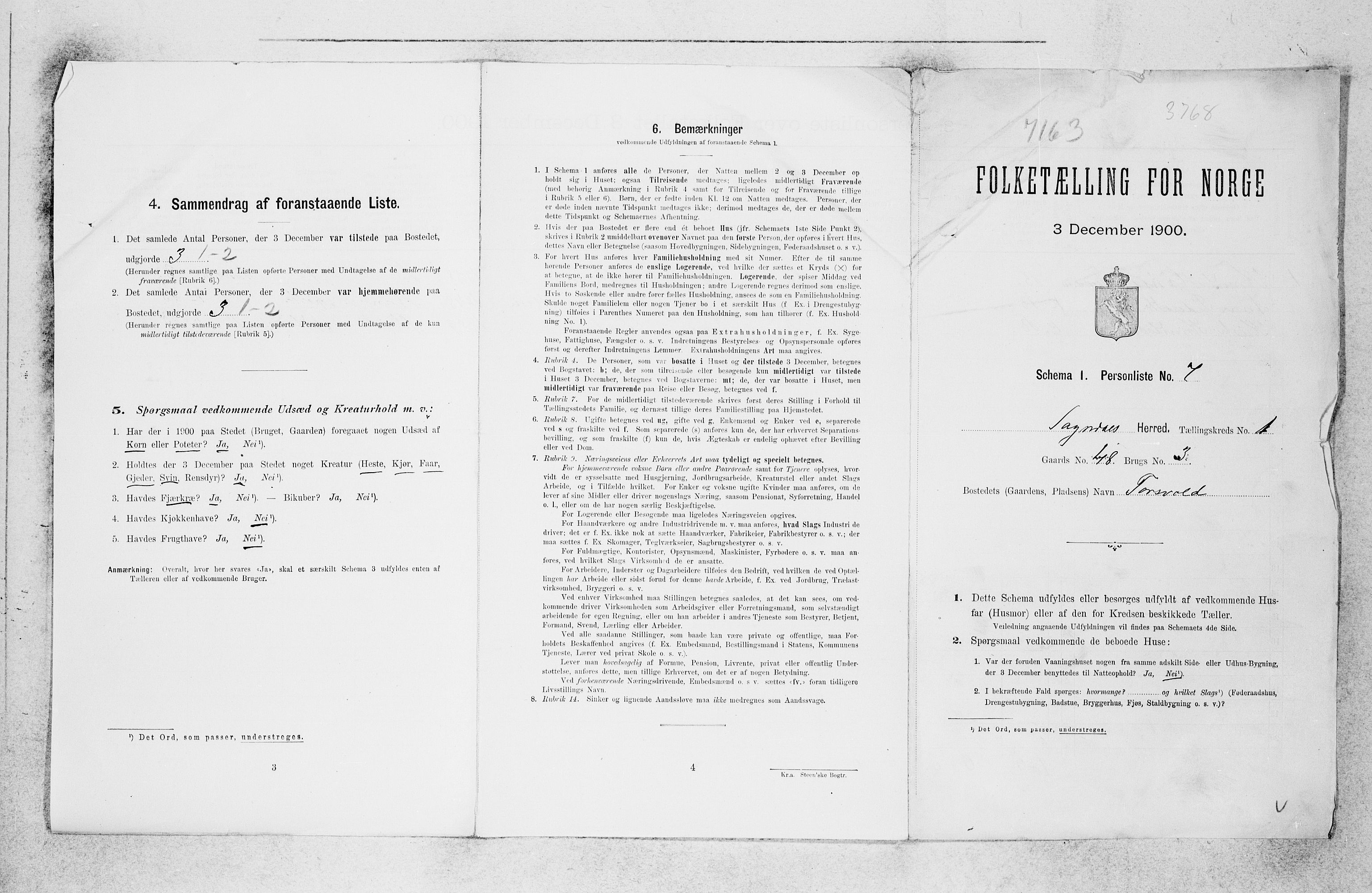 SAB, 1900 census for Sogndal, 1900, p. 41