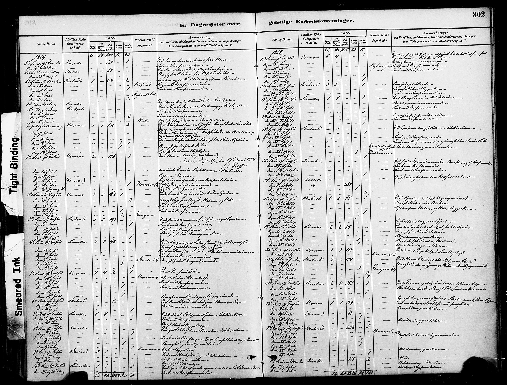 Ministerialprotokoller, klokkerbøker og fødselsregistre - Nord-Trøndelag, SAT/A-1458/709/L0077: Parish register (official) no. 709A17, 1880-1895, p. 302