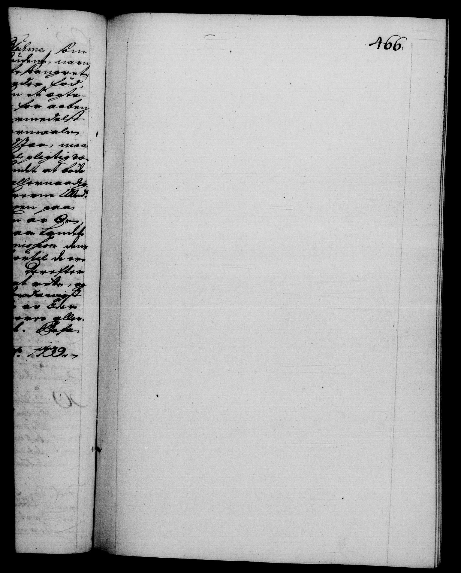 Danske Kanselli 1572-1799, RA/EA-3023/F/Fc/Fca/Fcab/L0028: Norske tegnelser, 1738-1740, p. 466a