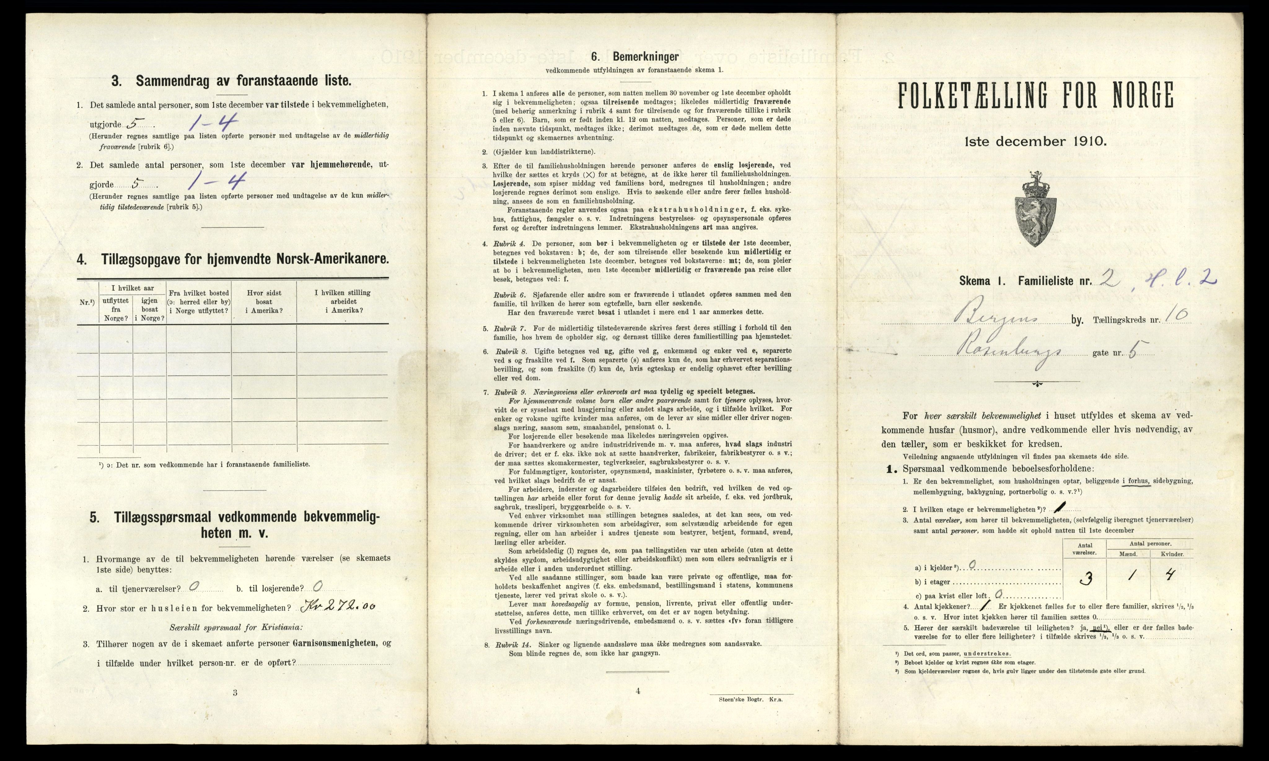 RA, 1910 census for Bergen, 1910, p. 3241