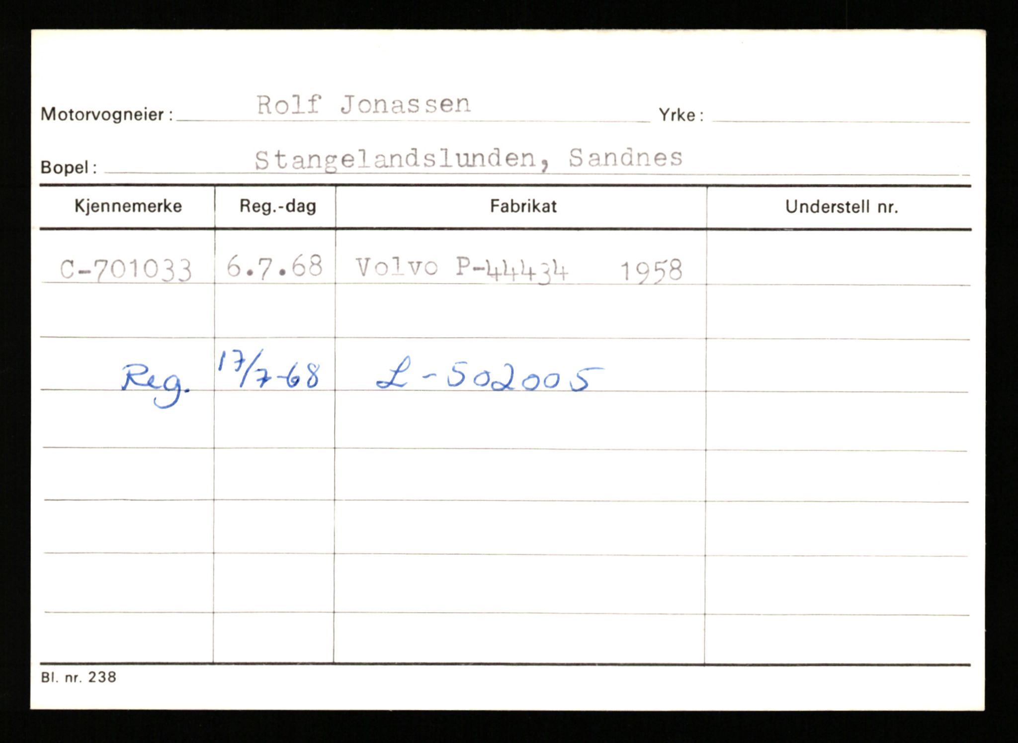 Stavanger trafikkstasjon, SAST/A-101942/0/G/L0012: Registreringsnummer: 363571 - 800000, 1930-1971, p. 2236